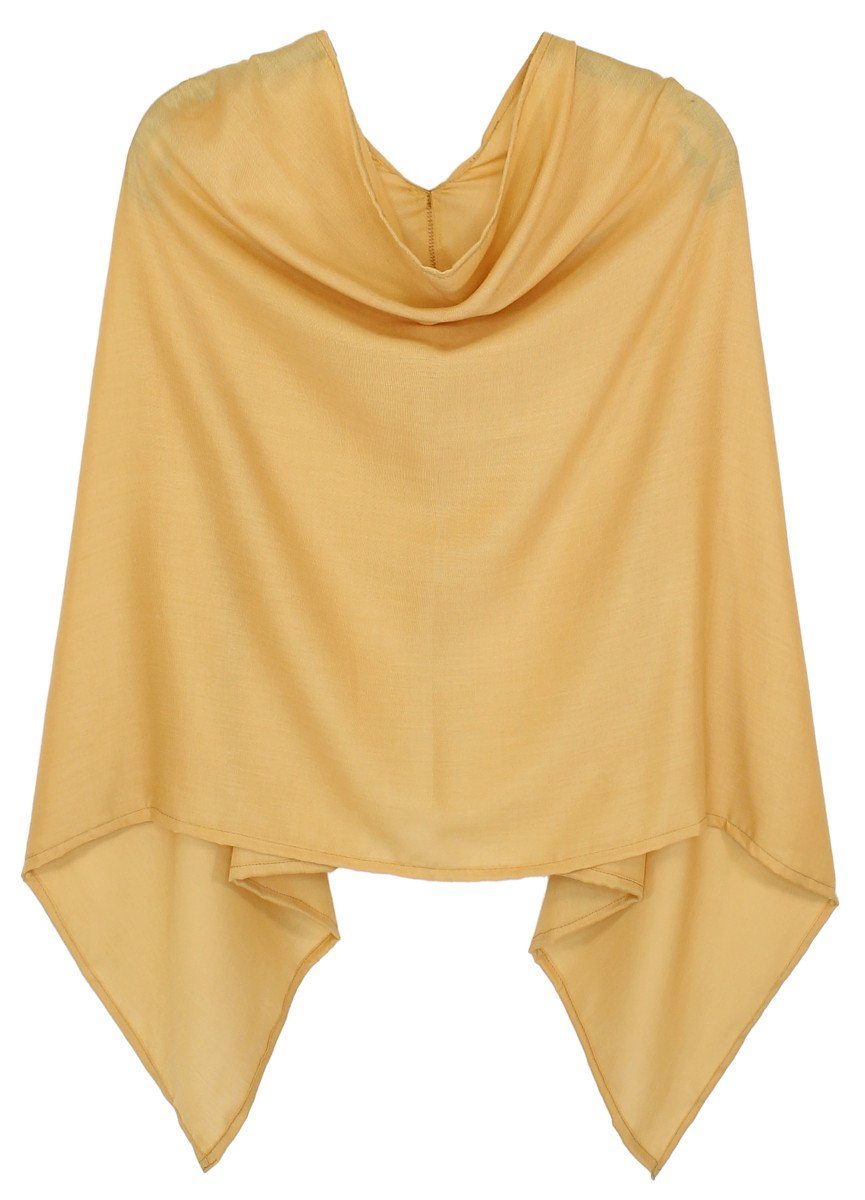 dy_mode Blusenponcho Damen Poncho in Unifarben Leichtes Cape Sommerponcho Umhang in Unifarbe, Seitlich Lang Schnitt