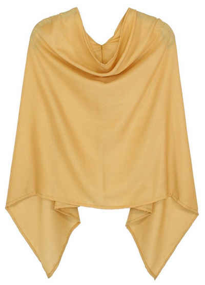 dy_mode Блузкиponcho Damen Poncho in Unifarben Leichtes Cape Sommerponcho Umhang in Unifarbe, Seitlich Lang Schnitt