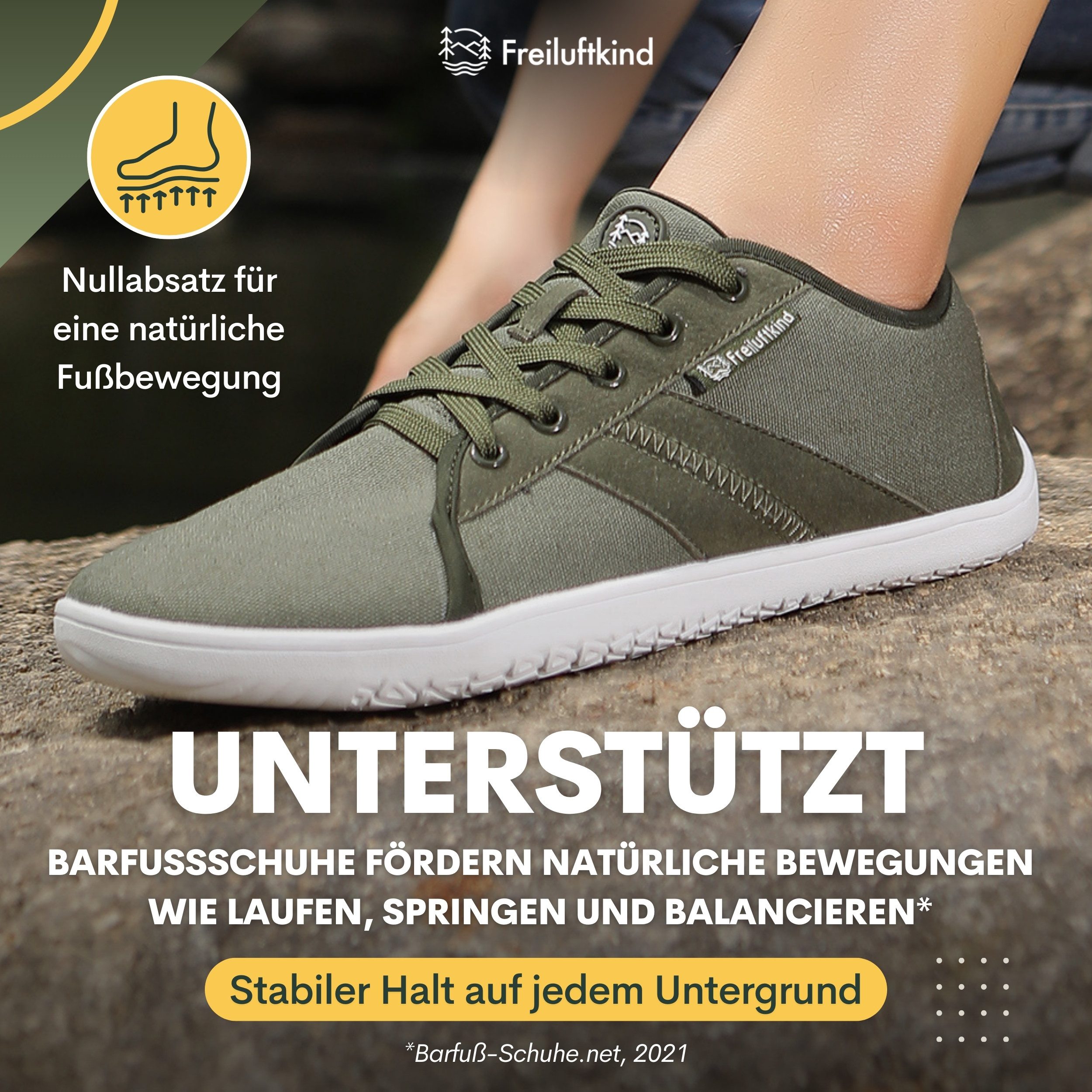 Freiluftkind Baker – gesunde Barfußschuhe Sneaker - Entlasten Füße & Gelenke Sneaker