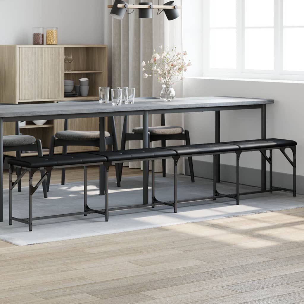 furnicato Essbank Esszimmerbank Stahl mit Pulverbeschichtung 248x32x45 cm Schwarz (1-St)