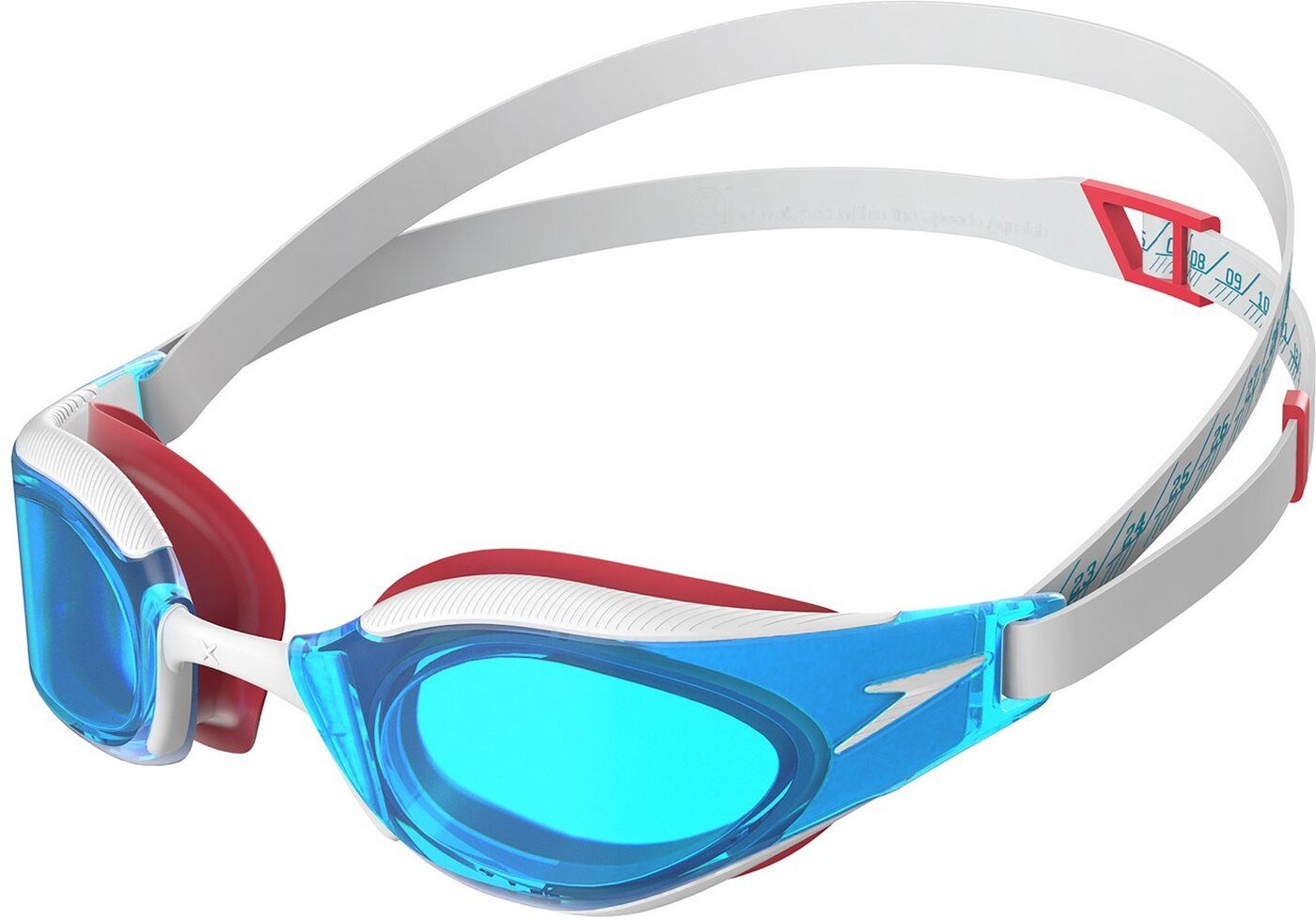 Speedo Schwimmbrille FASTSKIN HYPER ELITE BLUE/WHITE FLAME RED/BOLT/AQUA BLUE