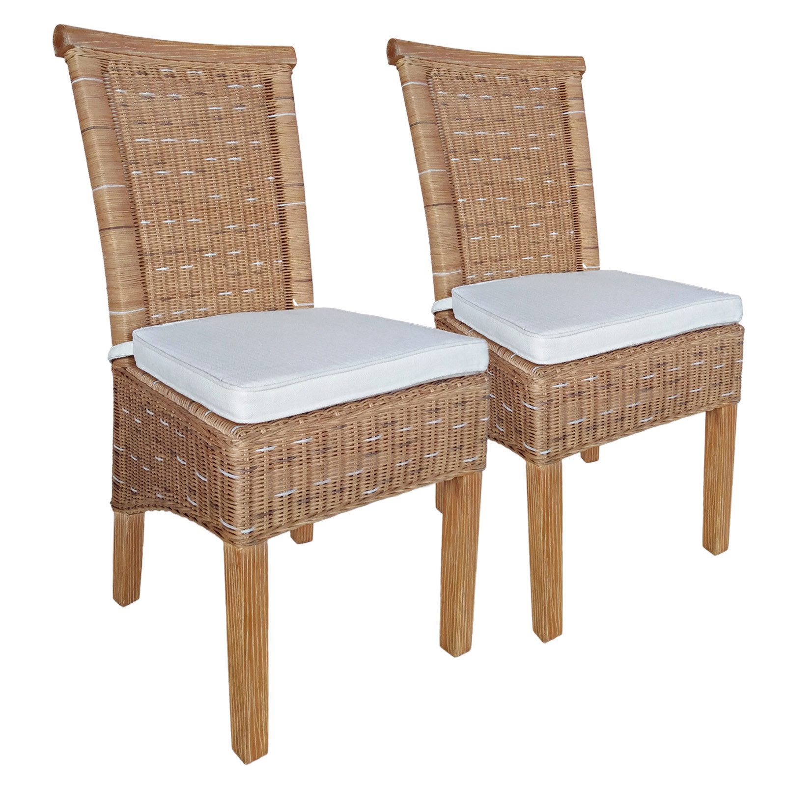 Amagohome Rattanstuhl Esszimmer Stühle Set 2 günstig online kaufen