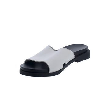 arche Makuzi Pantolette, Maha - Glattleder, Blanc, Rubber Noir - Gummisohle Pantolette