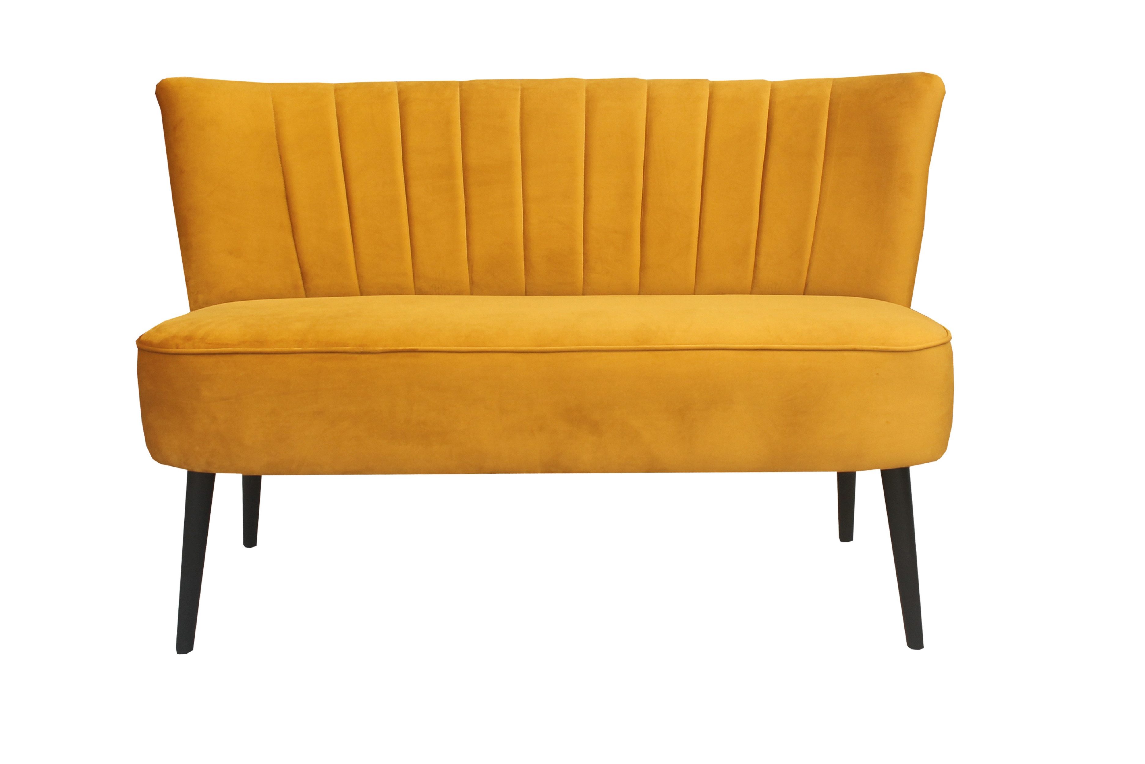 Furnix Sofa PROSANI 2-er Couch minimalistisch mit Ziernähten und Holzbeinen, Holzbeine, stabiles Kiefergestell, 115x87x70 cm