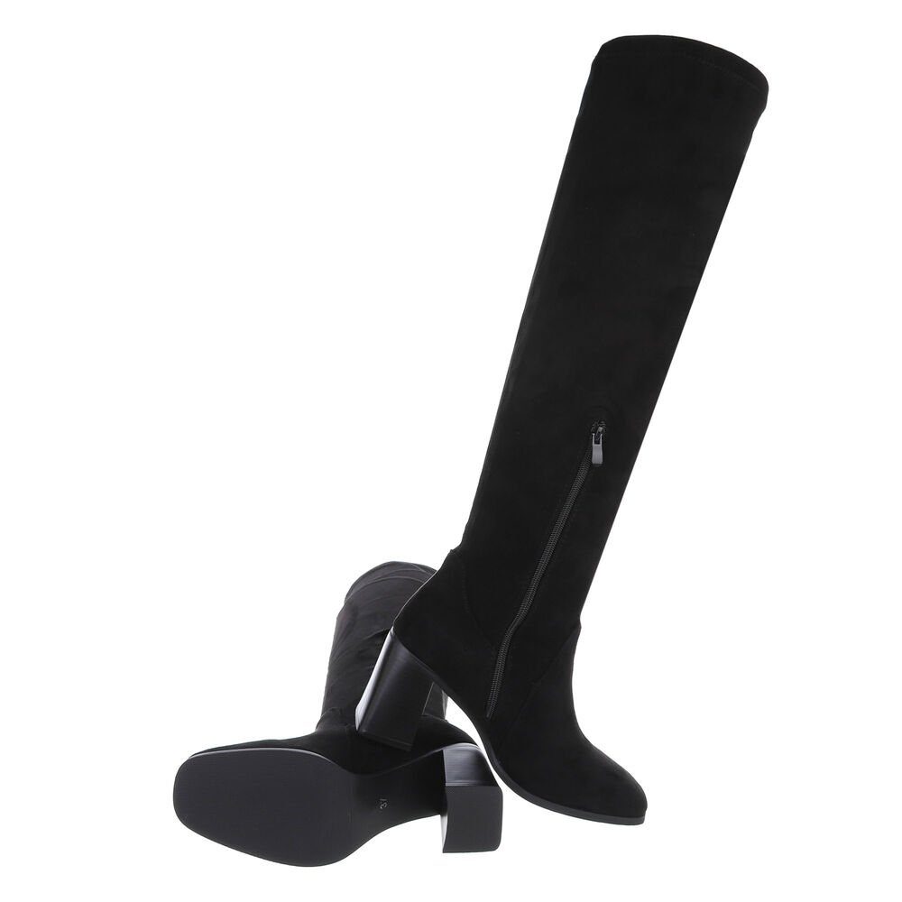 Ital-Design Damen Party & Clubwear Overkneestiefel (85255647) Blockabsatz H günstig online kaufen