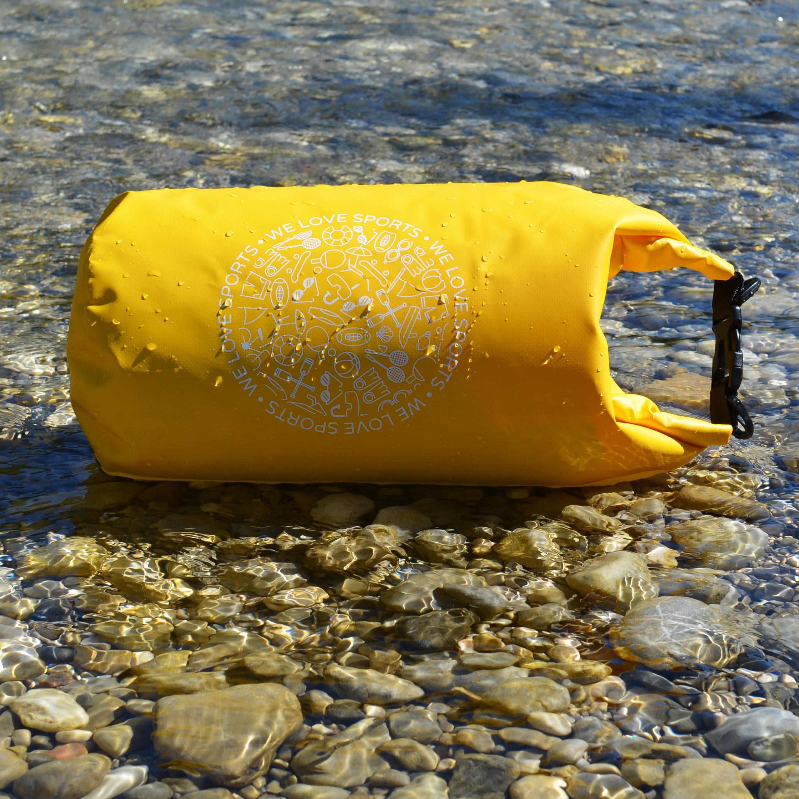 FASports Drybag Wasserdichte Tasche Aquino, Gelb, Seesack/Packsack mit Tragegurt (1-tlg., H: 35 cm, Ø 18 cm), 5 Liter
