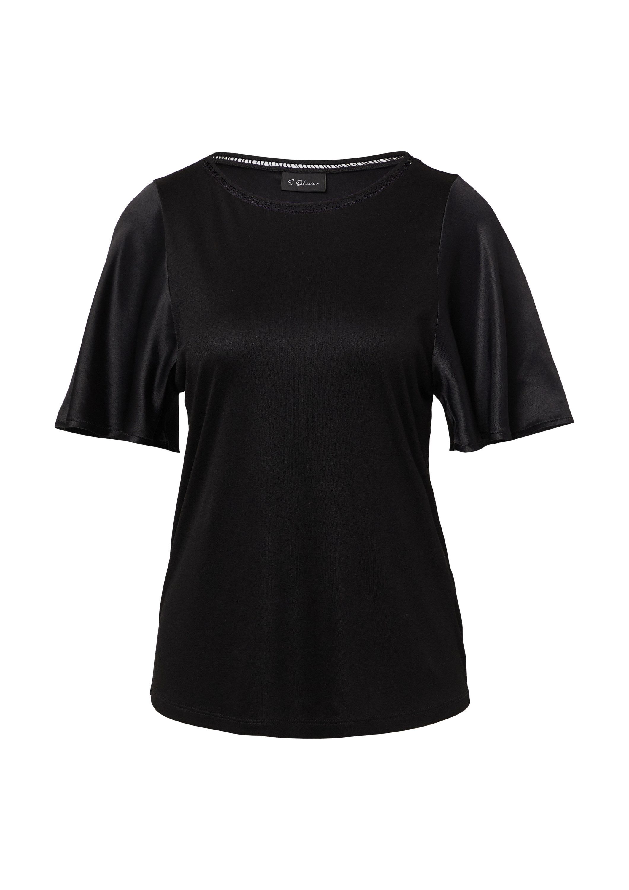 s.Oliver Kurzarmshirt T-Shirt Viskose-T-Shirt mit Rundhalsausschnitt günstig online kaufen