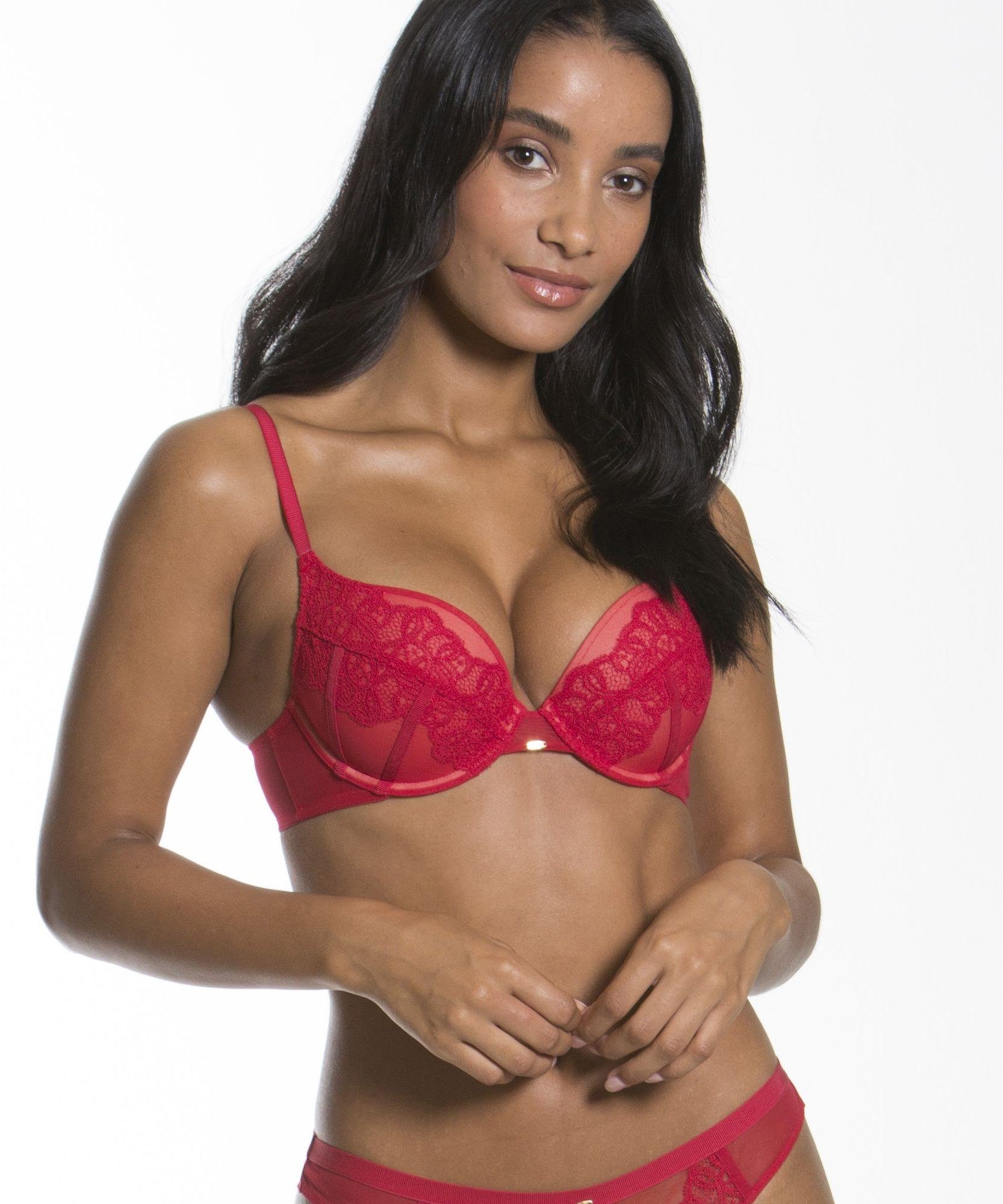 Gossard Dekolleté-BH VIP Guipure Push-Up BH Lipstick Red (Push-Up, 1-tlg., Spitze/Netz) verführerisch sexy