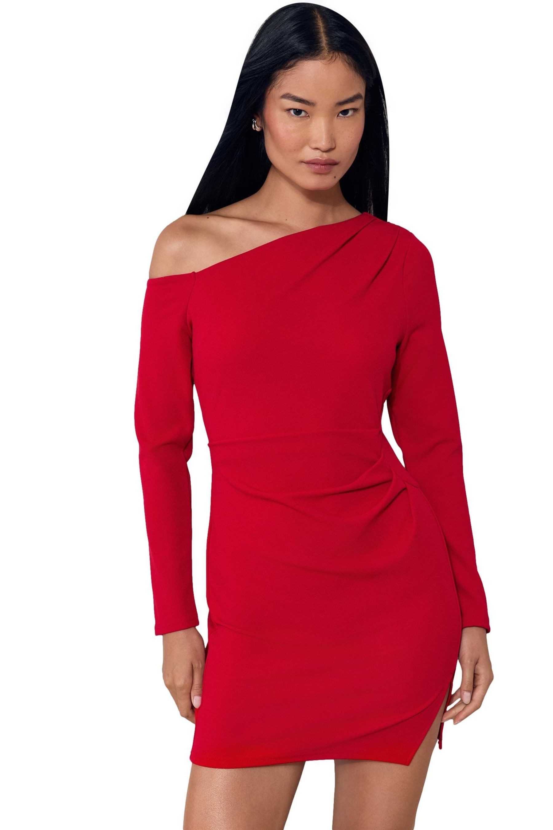 LIPSY Minikleid Lipsy Schulterfreies Minikleid, geraffte Taille (1-tlg)