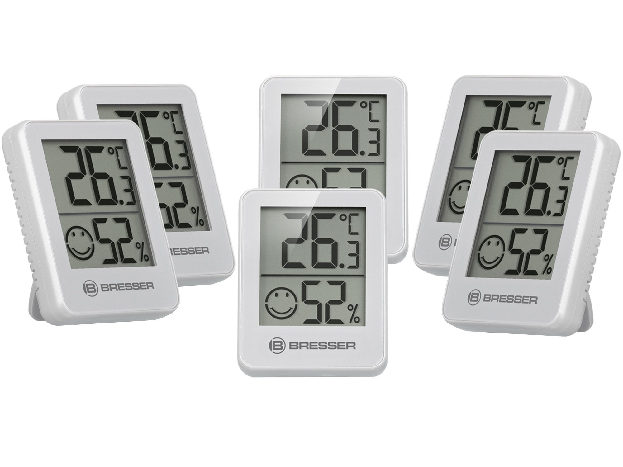 Hygrometer ClimaTemp Indicator 6er Set weiß