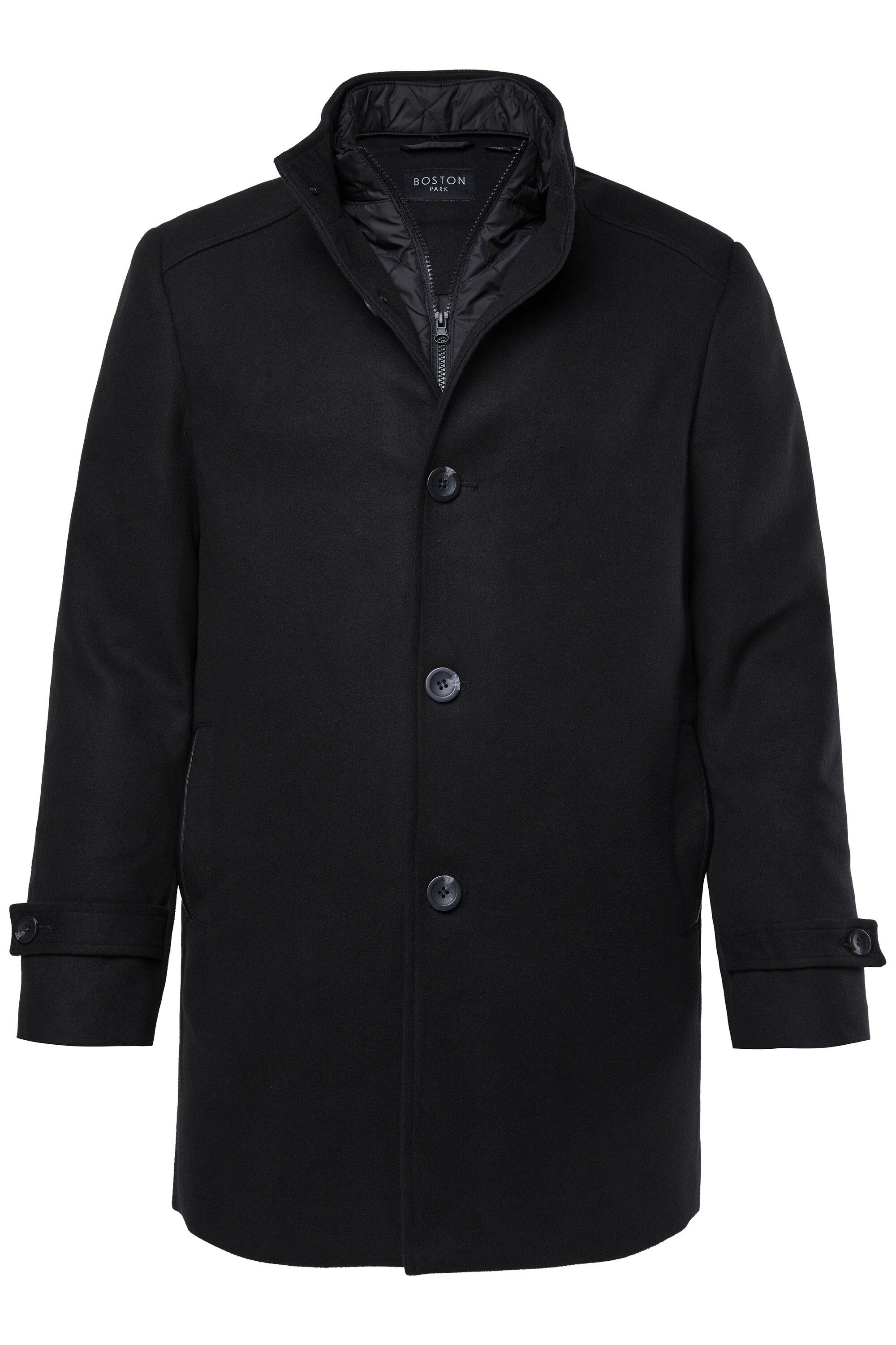 Boston Park Kurzmantel Boston Park Wolloptik-Mantel Inlay Stehkragen günstig online kaufen