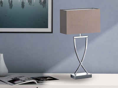 Retro Design LED Tisch Leuchte Gäste Zimmer Energiespar Stoff Strahler Lampe 