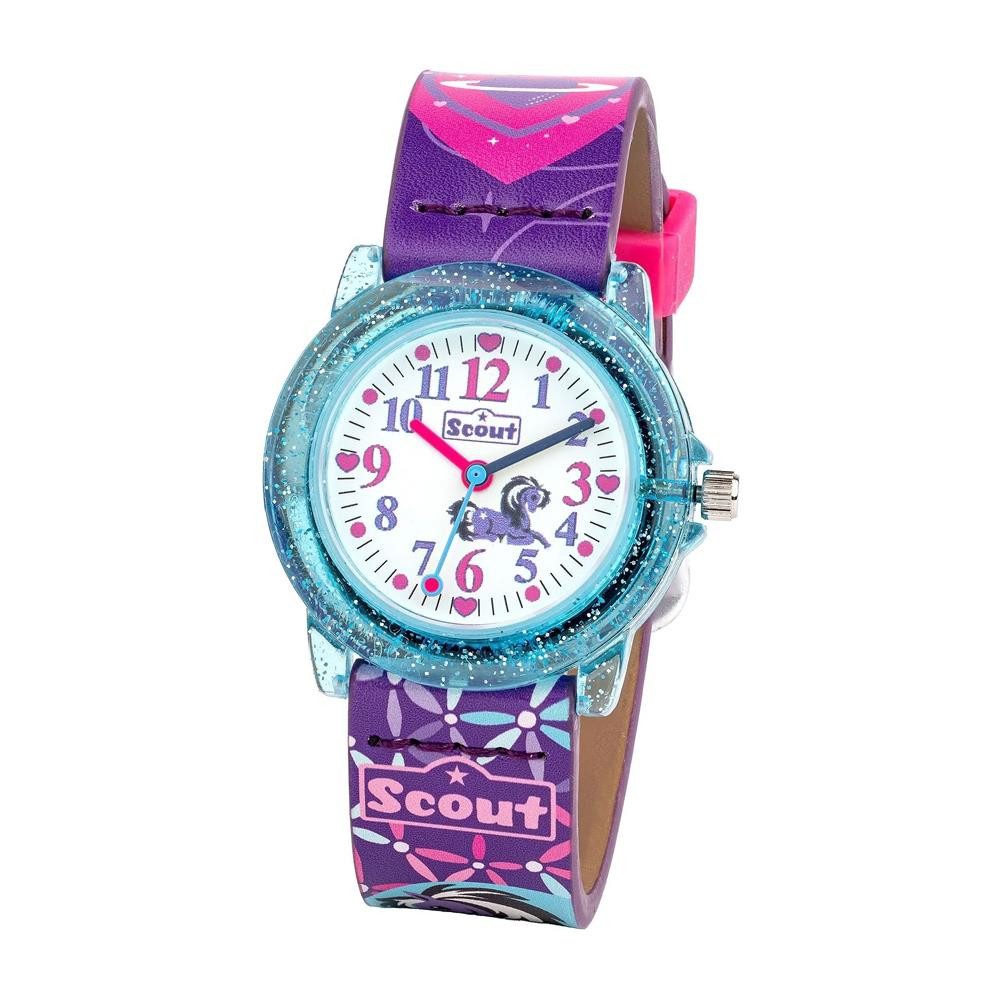 Scout Chronograph Quarzuhr für Mädchen mit Pferden und Kunststoffgehäuse