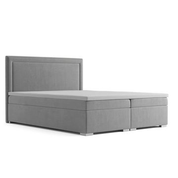 JVmoebel Bett Boxspring Design Bett Hotel Doppel Betten Luxus Polster Kasten Samt