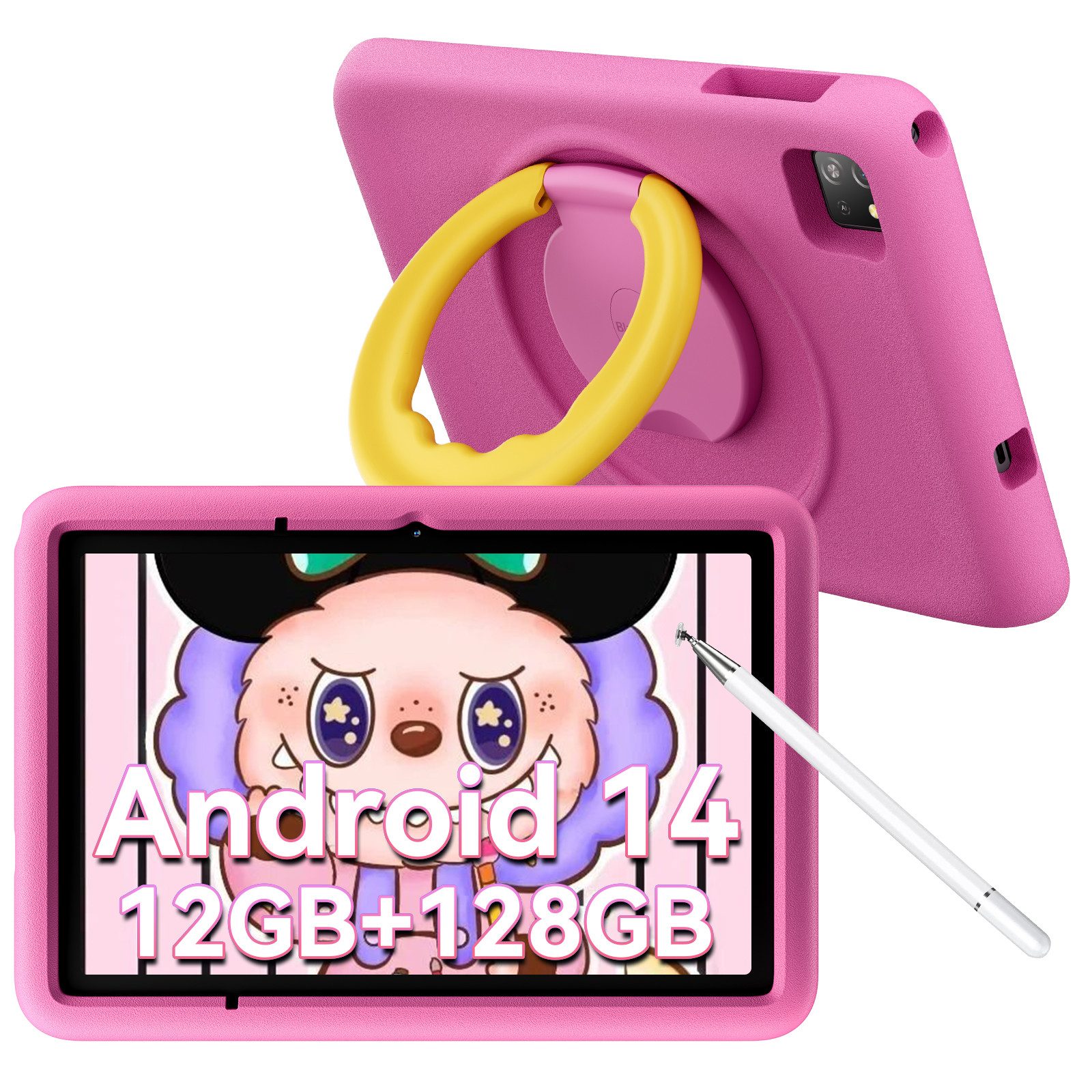 blackview Kinder Tablet Tab A6Kids(4+128) incl. Stift, Hülle Tablet (10.1", 128 GB, Kinder-Modus, HD+, Android 14)