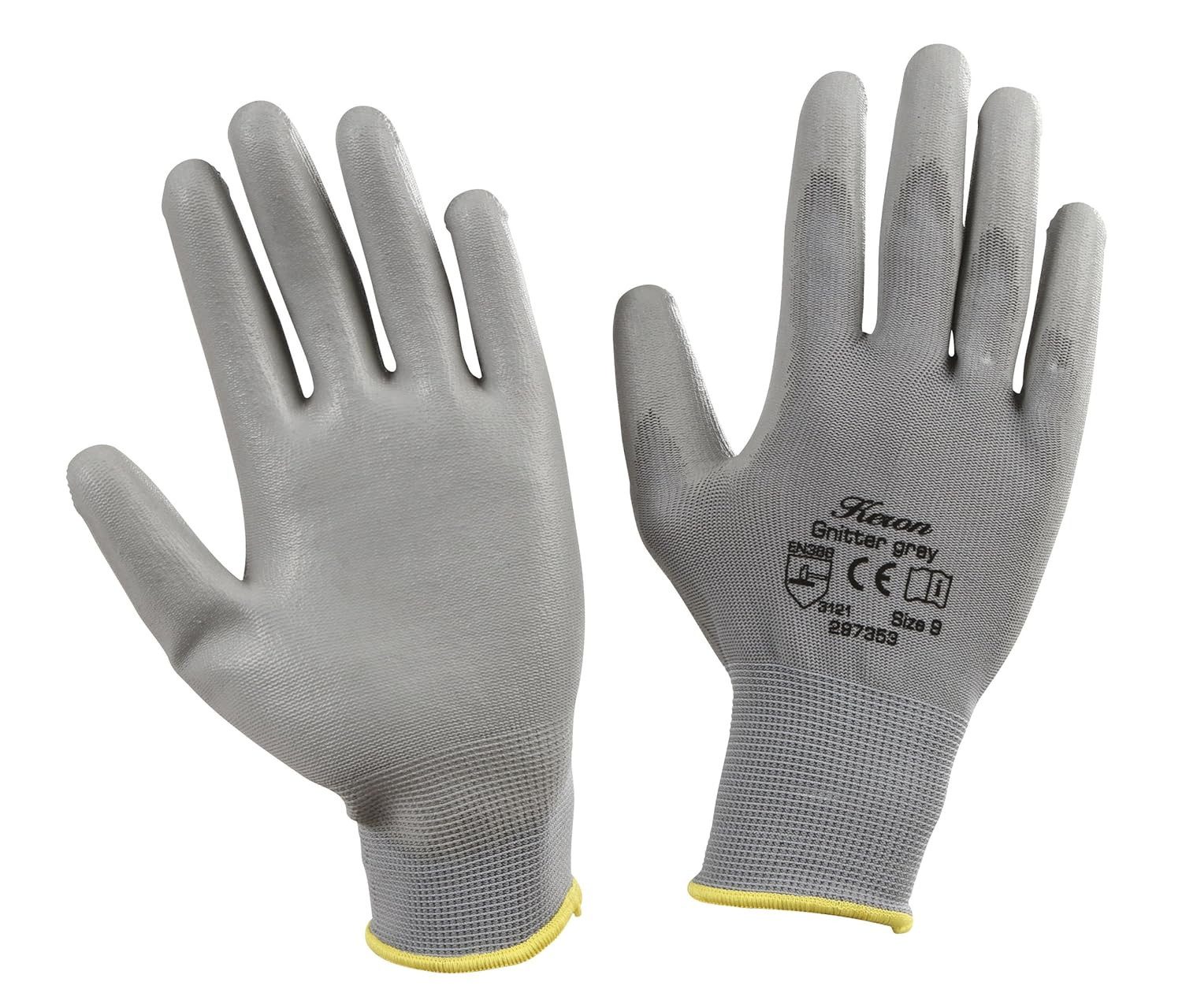 Arbeitshandschuhe Kerbl Feinstrickhandschuh "Gnitter grey", Größe 9