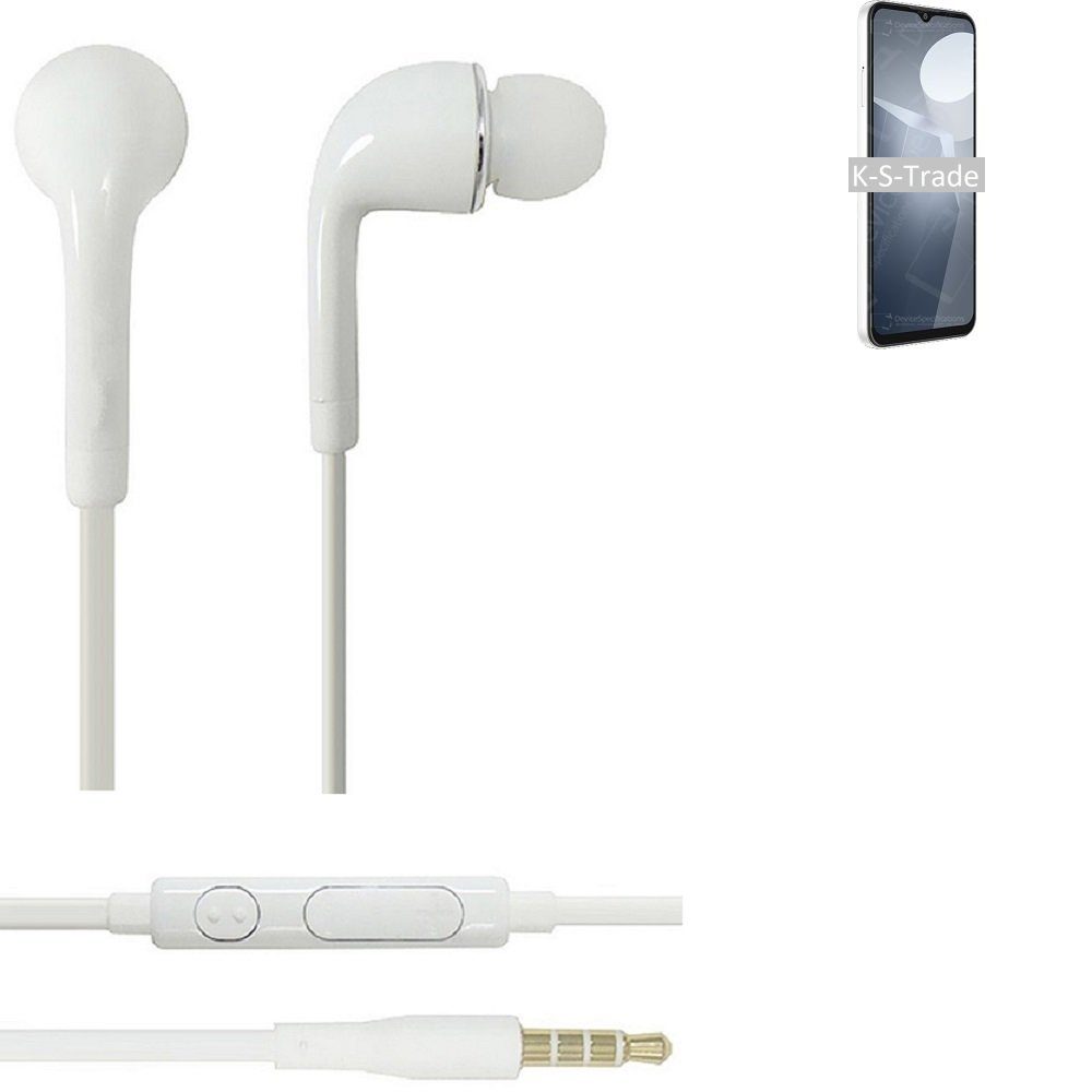 K-S-Trade für Coolpad Cool 20 In-Ear-Kopfhörer (Kopfhörer Headset mit Mikrofon u Lautstärkeregler weiß 3,5mm) | In-Ear-Kopfhörer