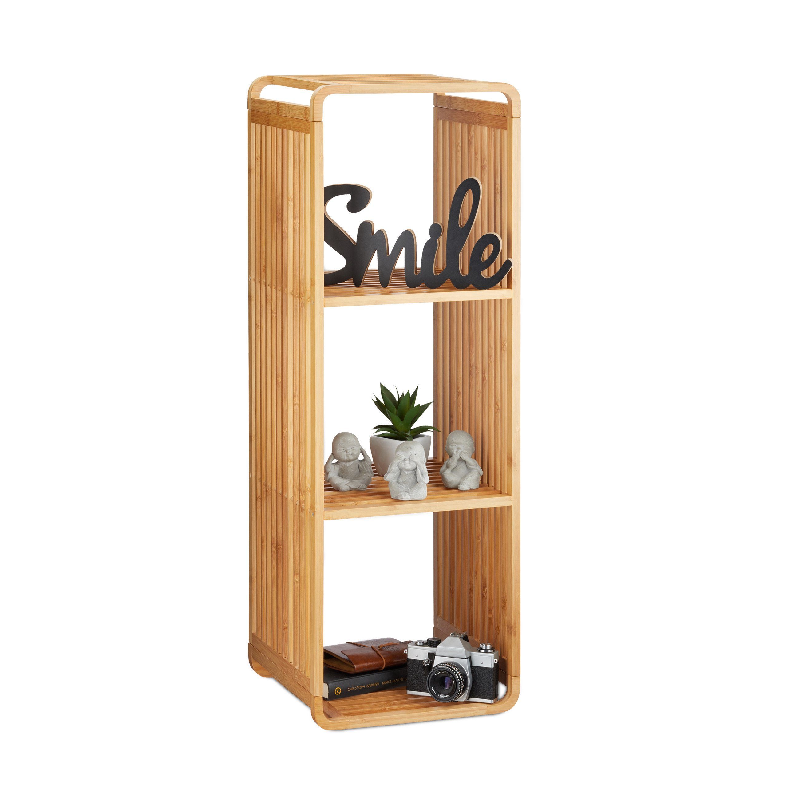 relaxdays Badregal Bambus Regal mit Ablagen, günstig online kaufen