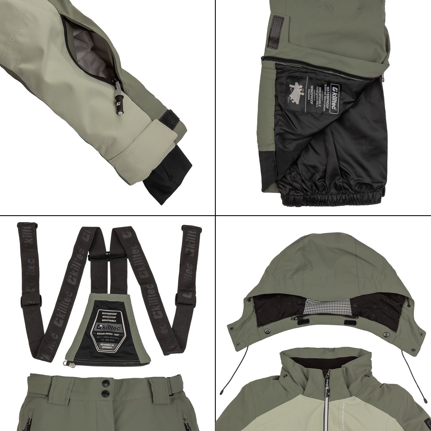 Killtec Skianzug Damen Winterjacke + Skihose, wasserdicht verschweißte Nähte - atmungsaktiver Stoff