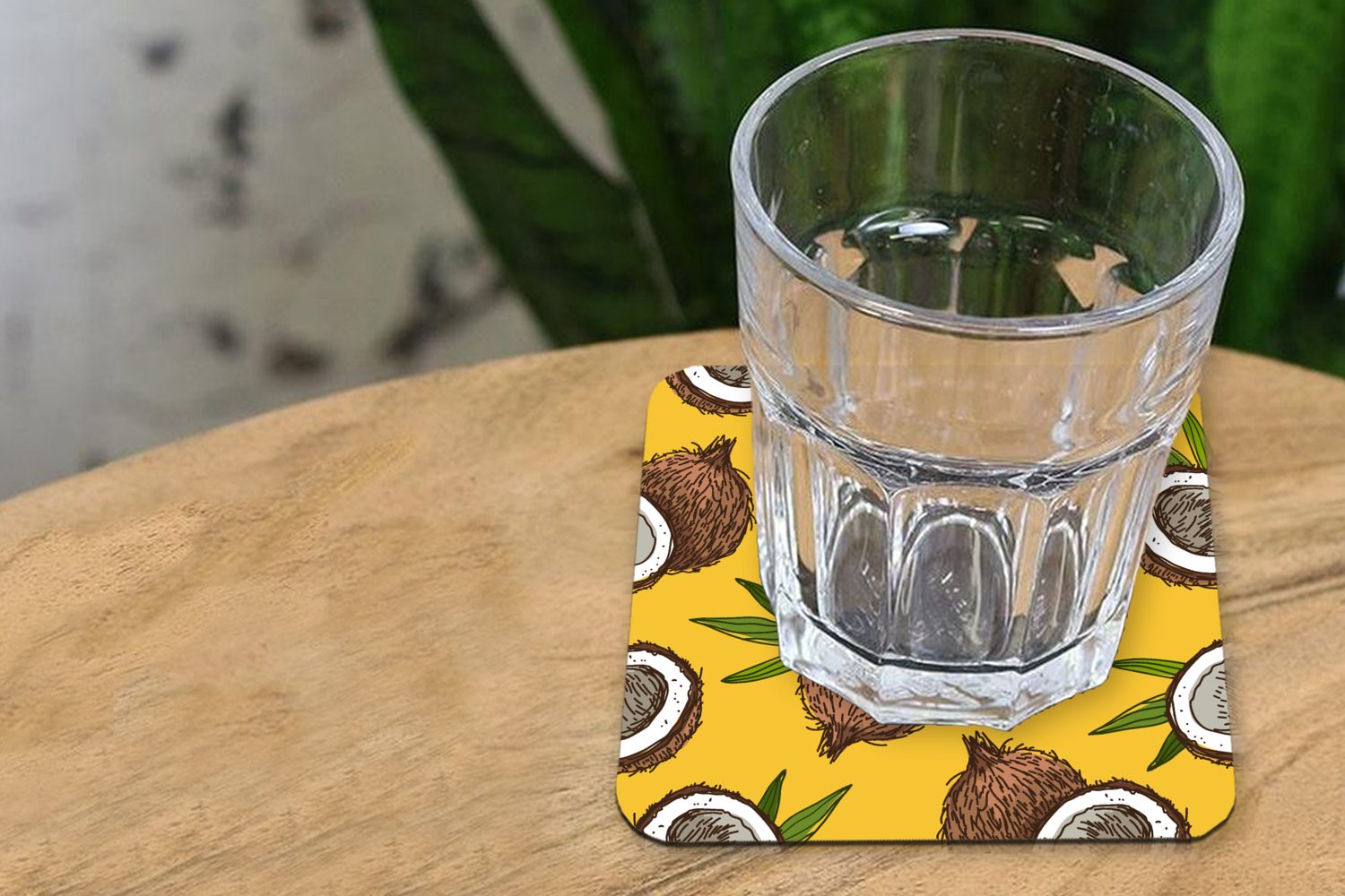 Tischuntersetzer, Tasse - 6-tlg., Design, Tropisch MuchoWow Hawaii - Korkuntersetzer, für Gläser, - Kokosnuss Blatt Glasuntersetzer, Glasuntersetzer Zubehör Untersetzer, -