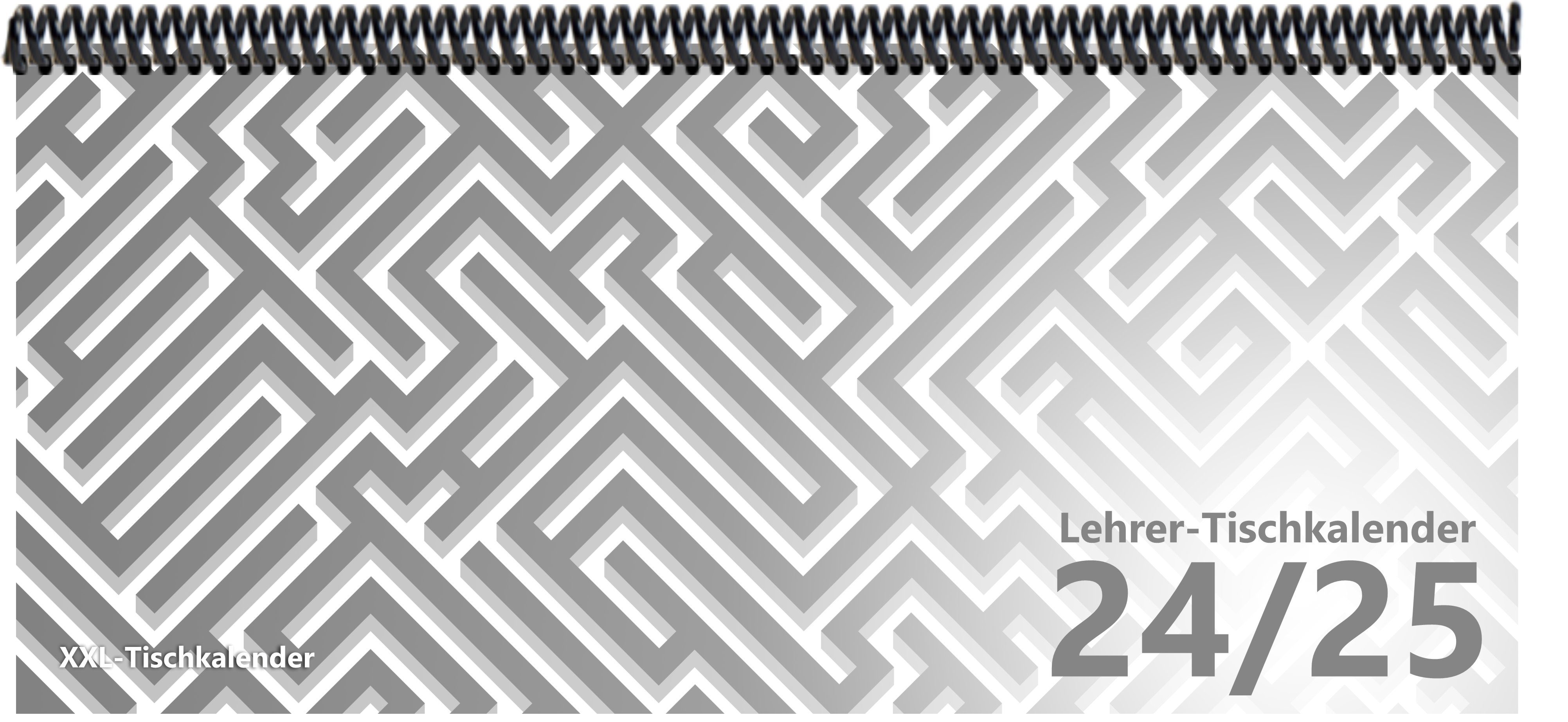 E&Z Verlag Gmbh Tischkalender Lehrer-Tischkalender 2024/2025 Labyrinth grau