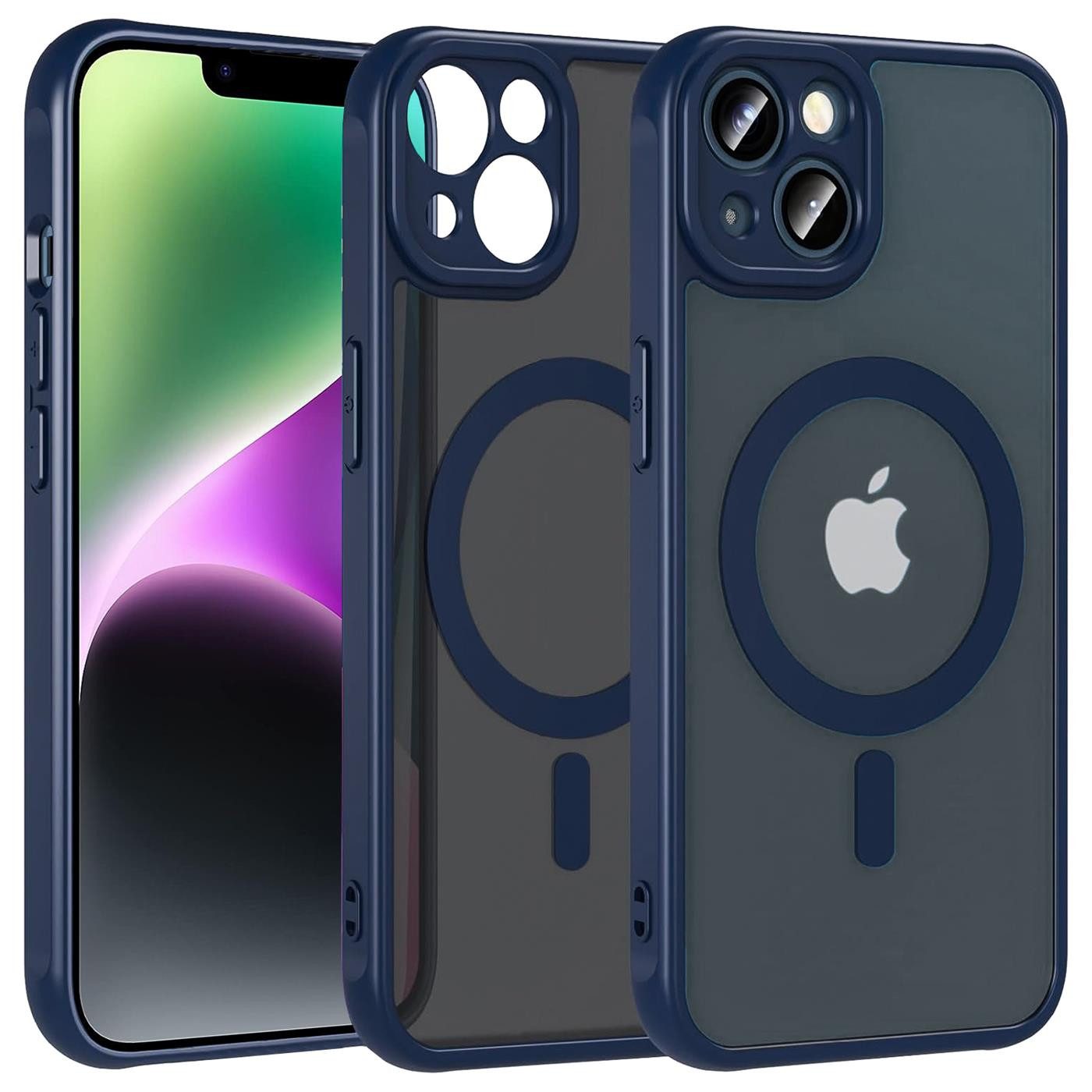 CoolGadget Handyhülle Magnet-Hülle für iPhone 14 Schutzhülle magnetisch 6,1 Zoll, Hülle Matt Stoßfest kompatibel mit Magsafe Zubehör Kameraschutz Case