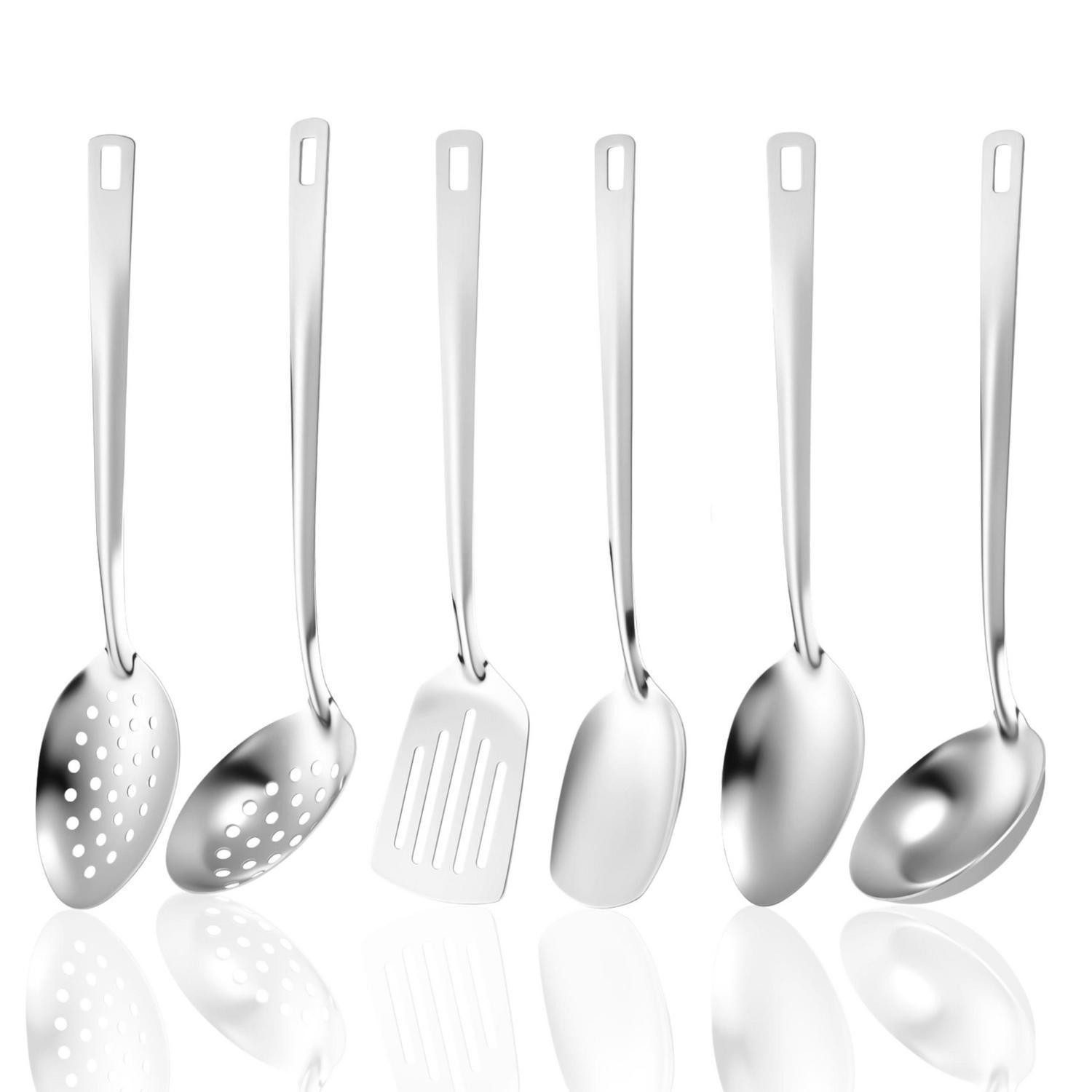 LuxusKollektion Kochbesteck-Set Edelstahl Kochutensilien Set 6-teilig
