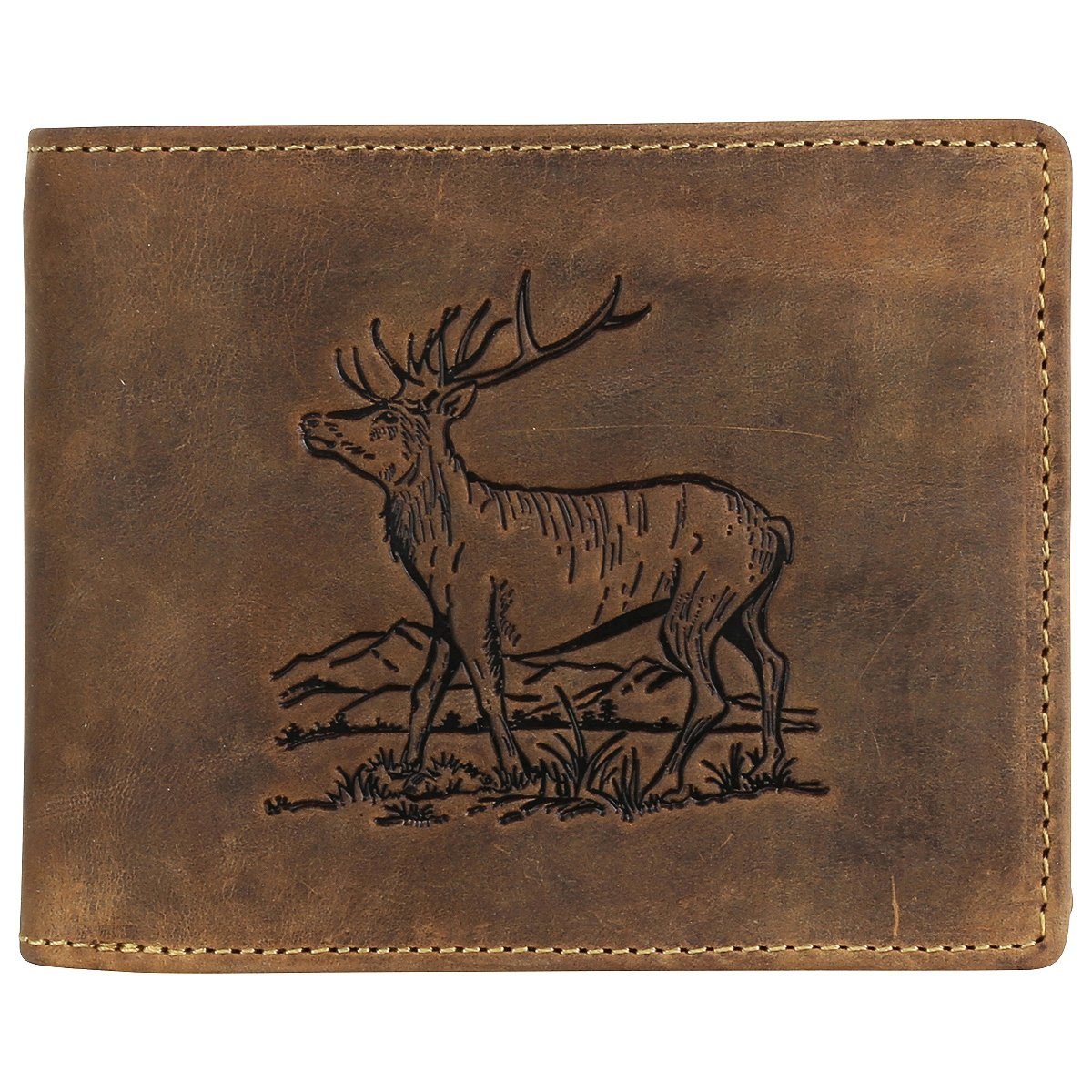 Greenburry Geldbörse Vintage Herren Leder Geldbörse Portemonnaie 1796-Stag- günstig online kaufen