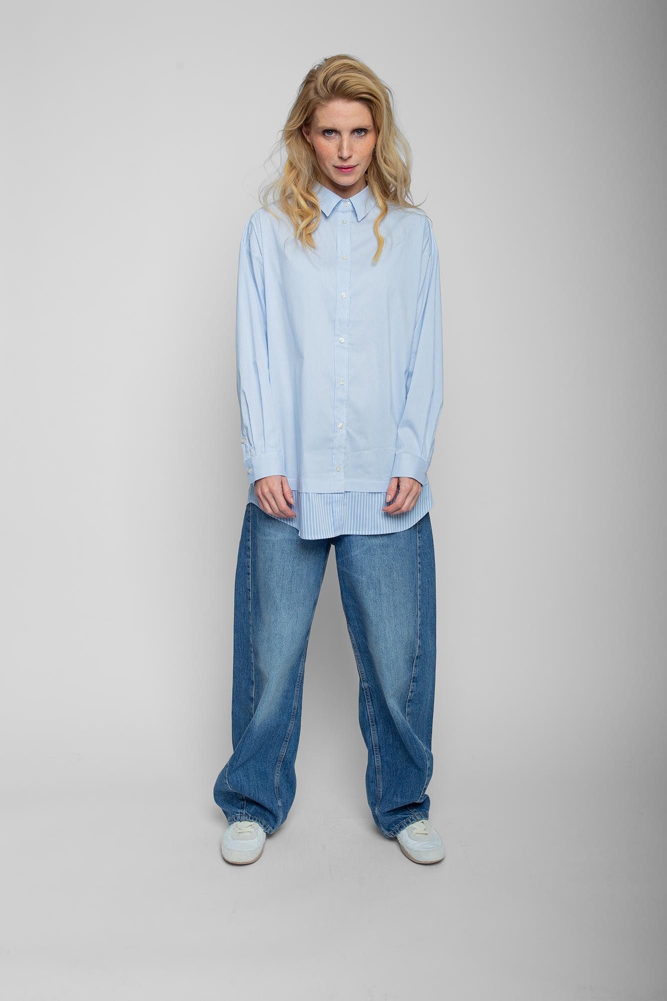 Emily Van Den Bergh Hemdbluse bleu white stripe