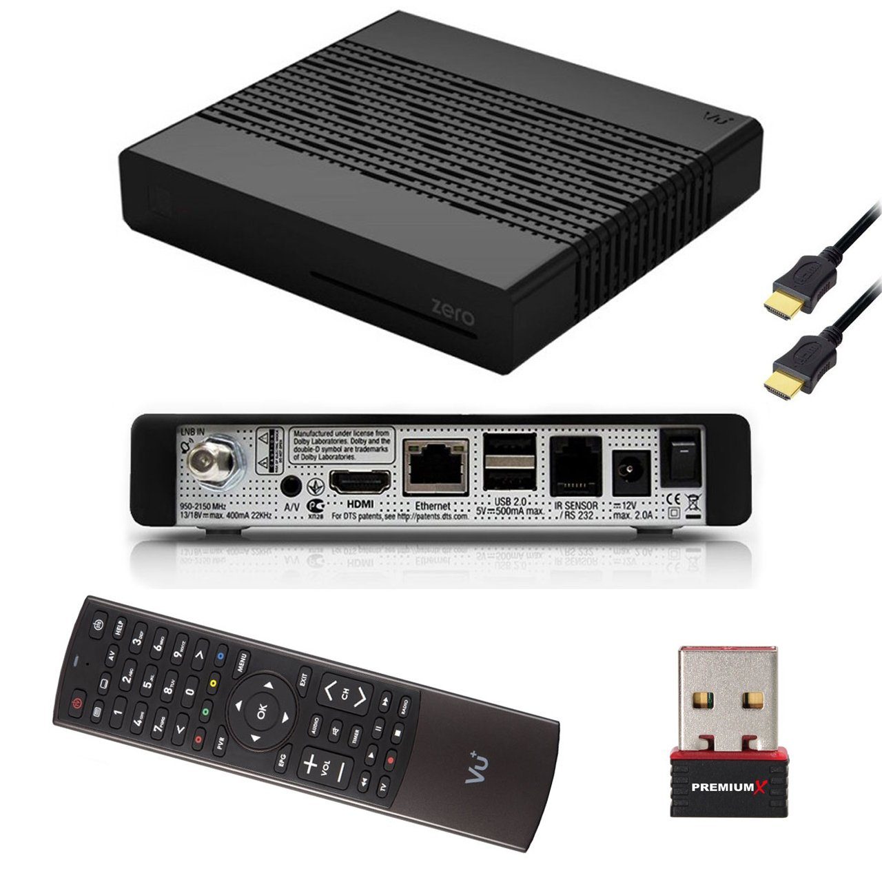 VU+ Zero Black DVB-S2 Tuner Receiver Linux Wlan mit SAT-Receiver FULLHD Sat Stick