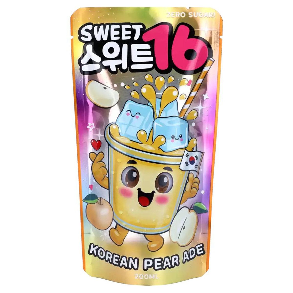 Sweet16 Softgetränk, Sweet16 Koreanische Birnenlimonade zuckerfreies Getränk 200ml