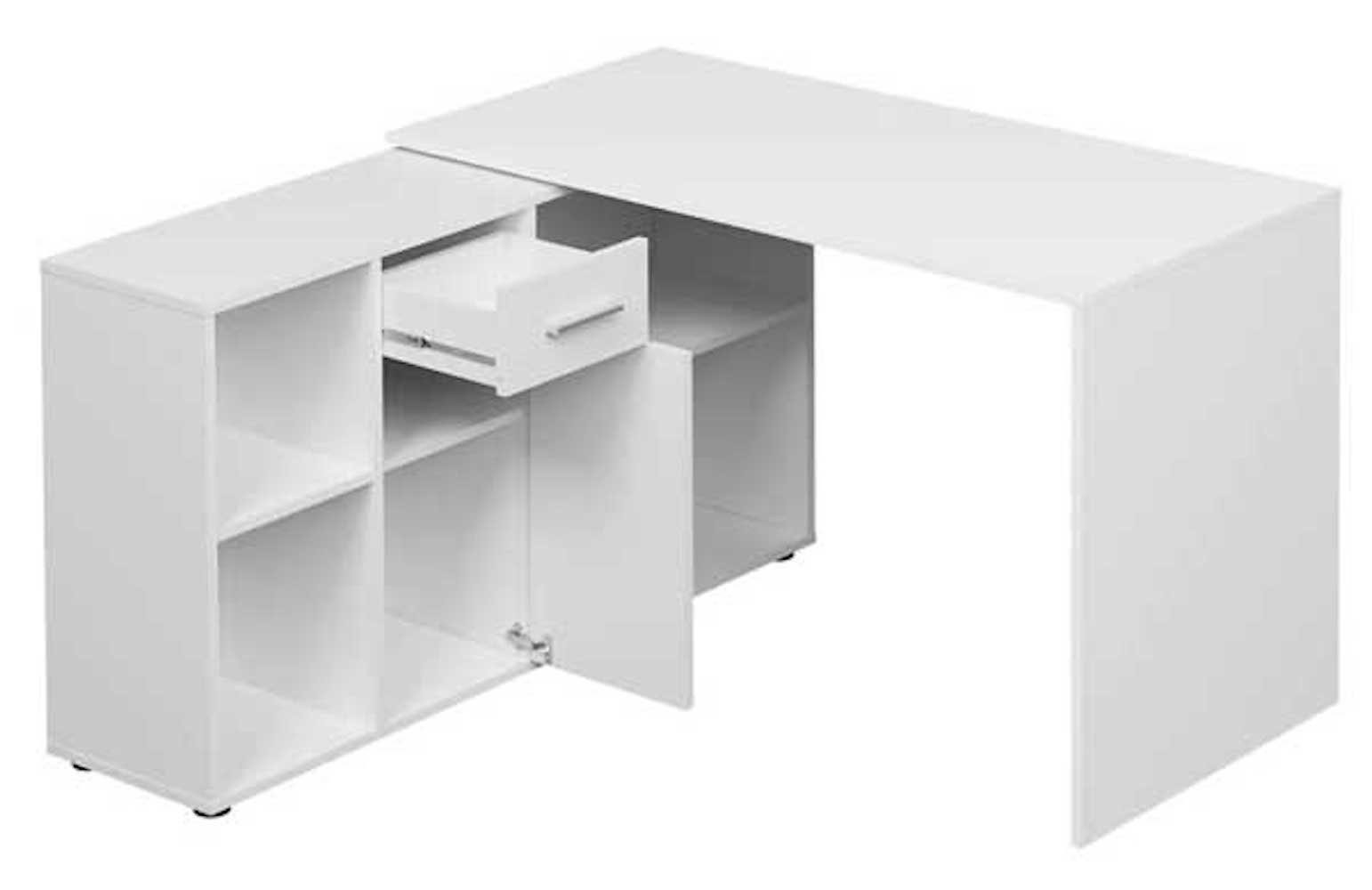 Feldmann-Wohnen Schreibtisch Diego, 120x122x75cm weiß / Sonoma Eiche