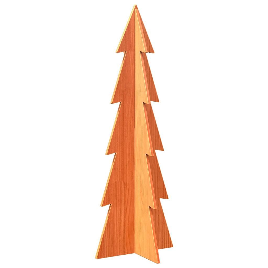 vidaXL Künstlicher Weihnachtsbaum Weihnachtsbaum zum Schmücken Wachsbraun 112cm Massivholz Kiefer