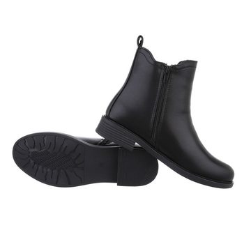 Ital-Design Damen Chelsea Freizeit Chelseaboots Blockabsatz Chelsea Boots in Schwarz