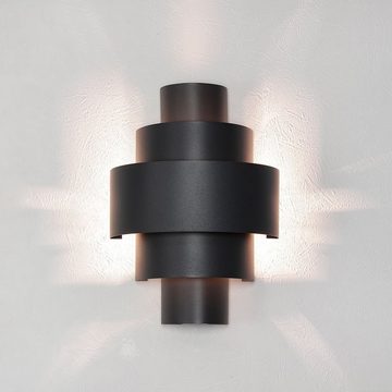 Licht-Erlebnisse Wandleuchte CAMILLO, ohne Leuchtmittel, Wandlampe Anthrazit Aluminium Wohnzimmer Treppe Flur Lampe