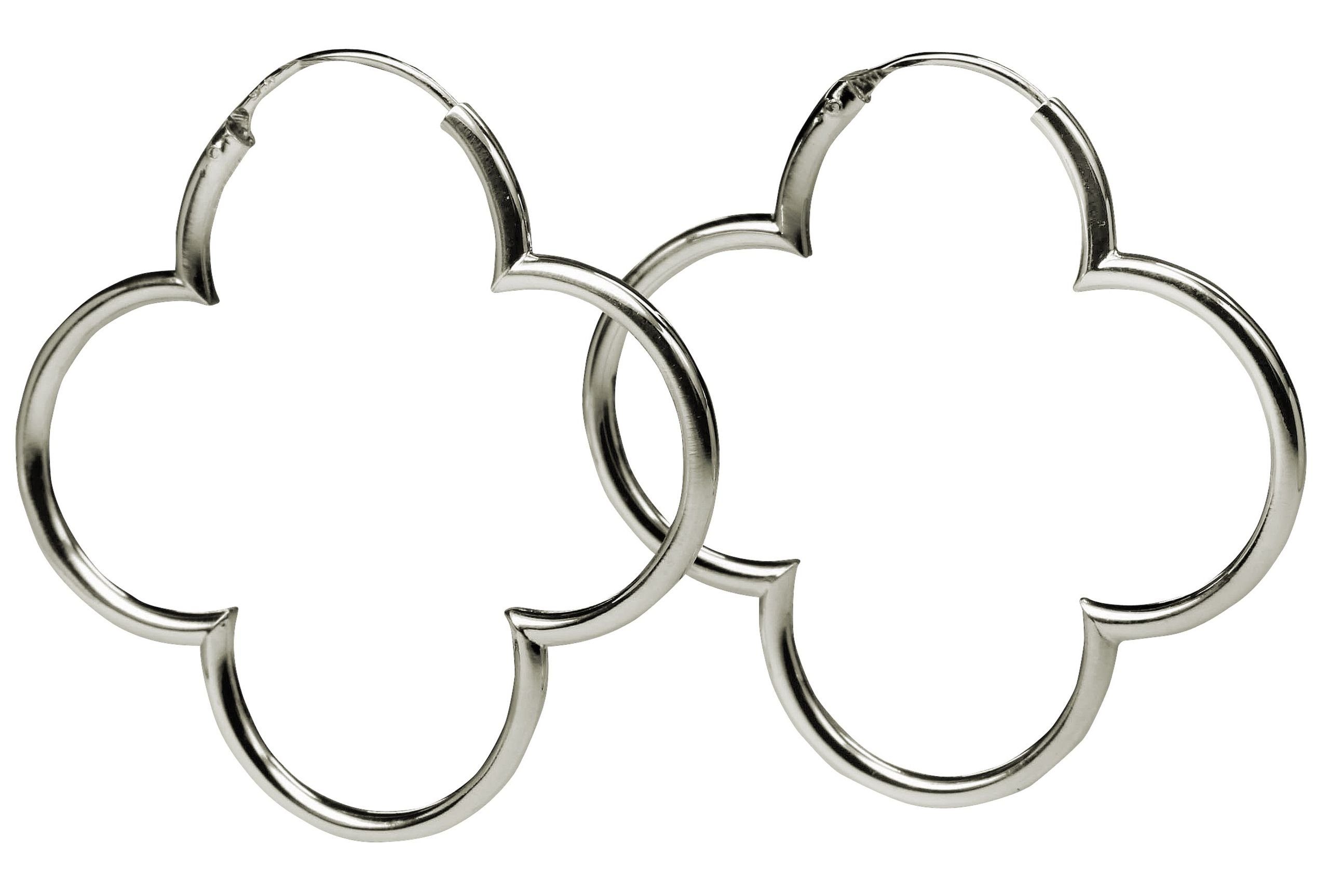 SILBERMOOS Paar Creolen Große Kleeblatt Creolen, 925 Sterling Silber günstig online kaufen