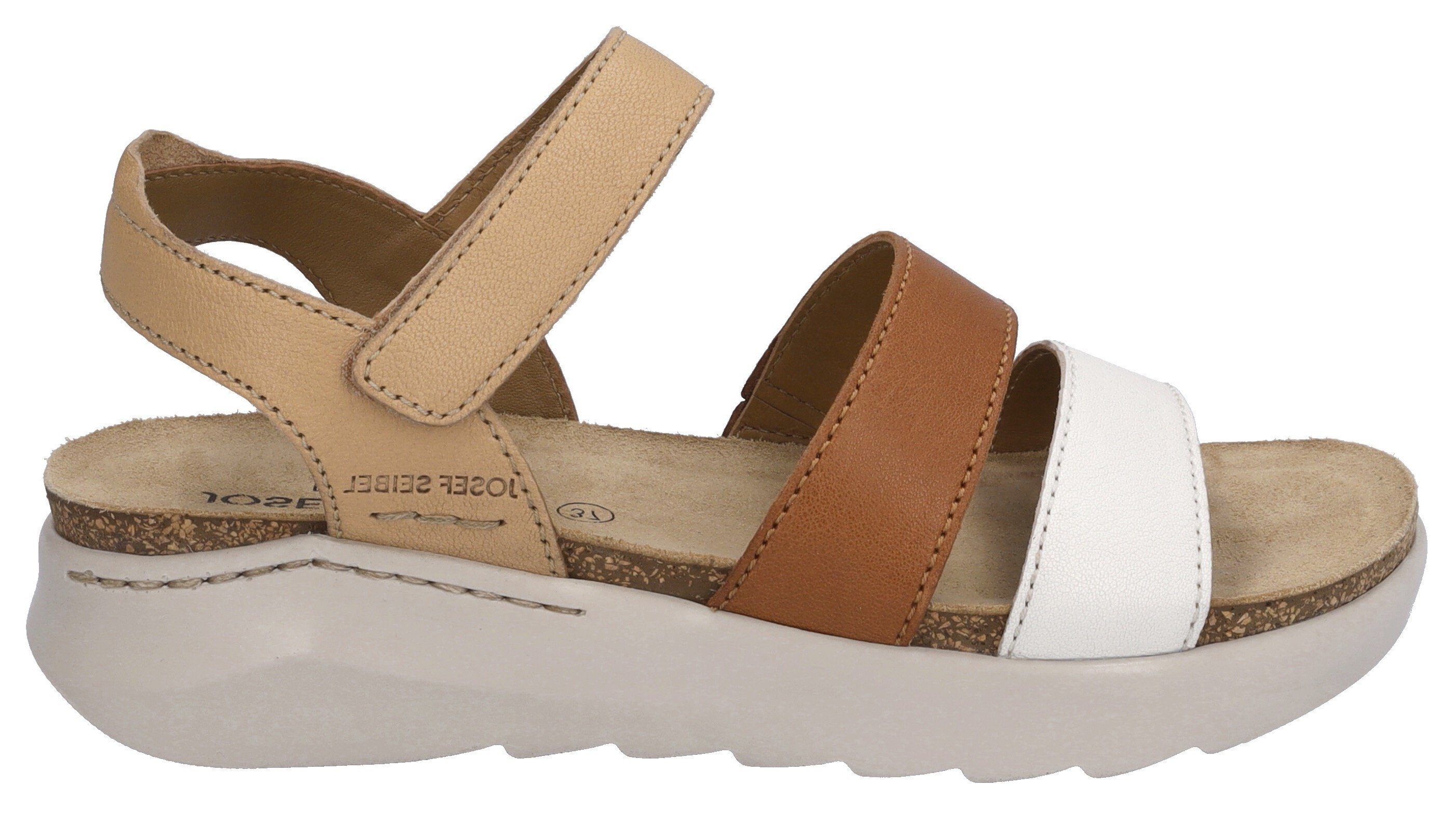 Klettverschluss Keilsandalette 06 Beige Josef Celine mit (natur-multi) Seibel