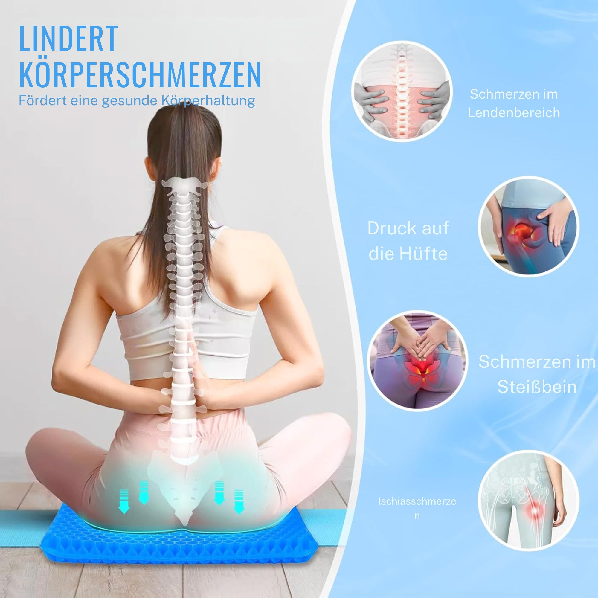 Vivitar Sitzkissen Gelkissen, orthopädisches, atmungsaktives Stuhlkissen, günstig online kaufen