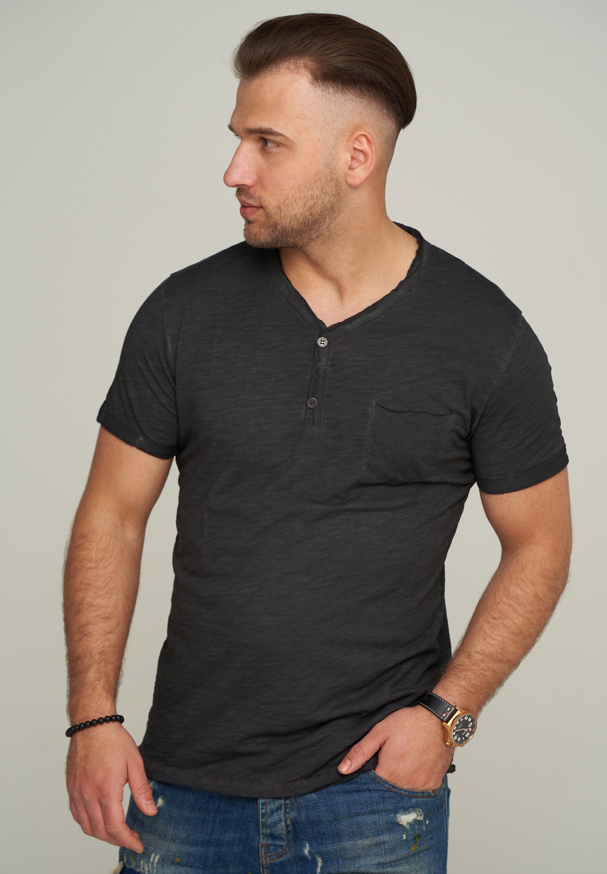 CARISMA T-Shirt CRMORELOS mit Knopfleiste & Brusttasche günstig online kaufen