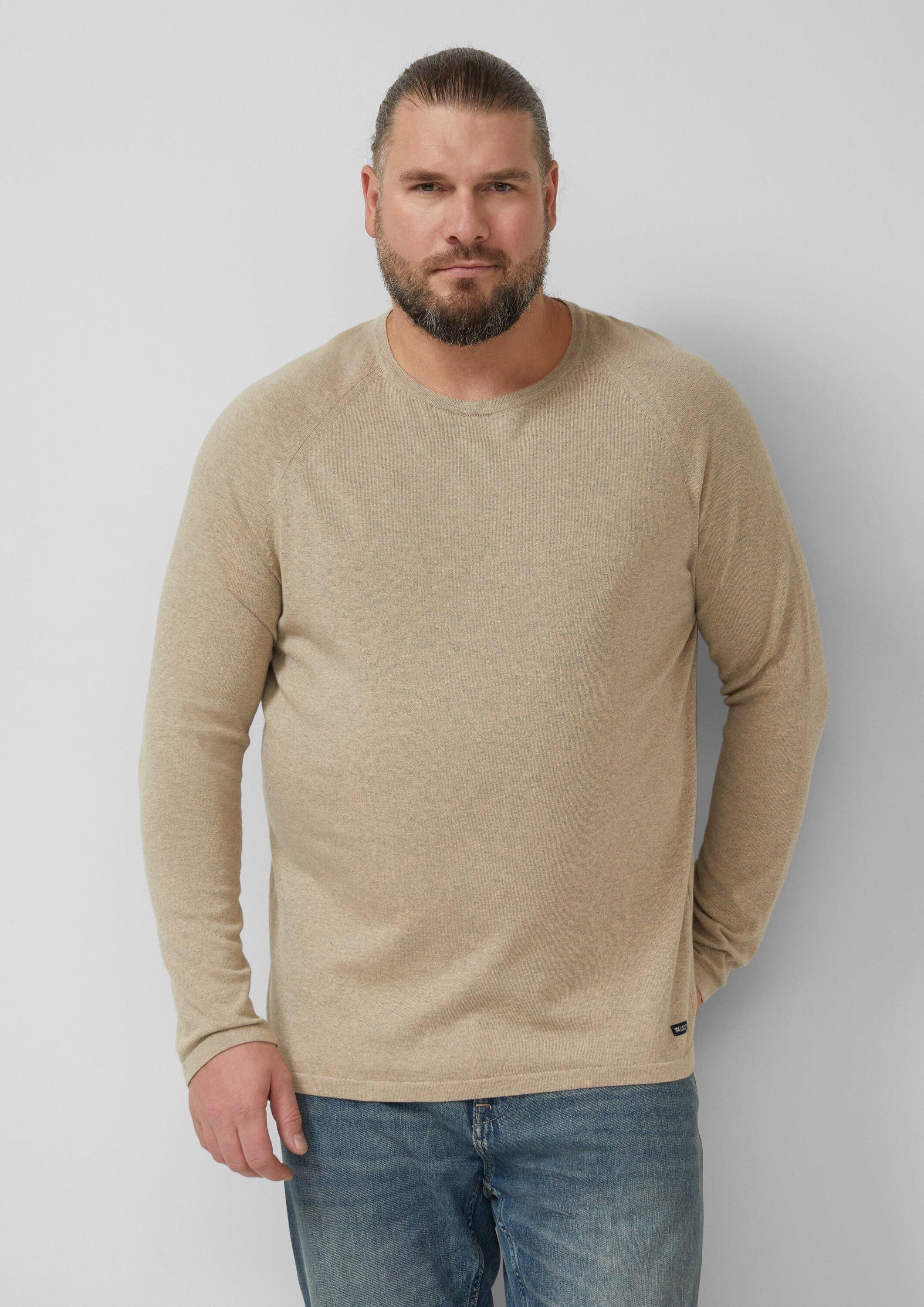 s.Oliver Longpullover Strickpullover Raglanpullover aus reiner Baumwolle