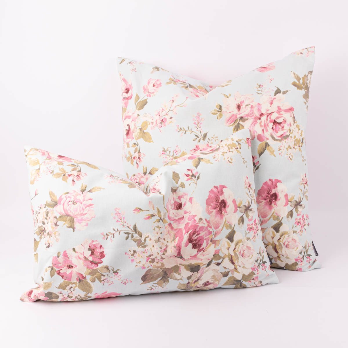 SCHÖNER LEBEN. Dekokissen Kissenhülle Classic Painted Rose hellblau div. Größen SCHÖNER LEBEN