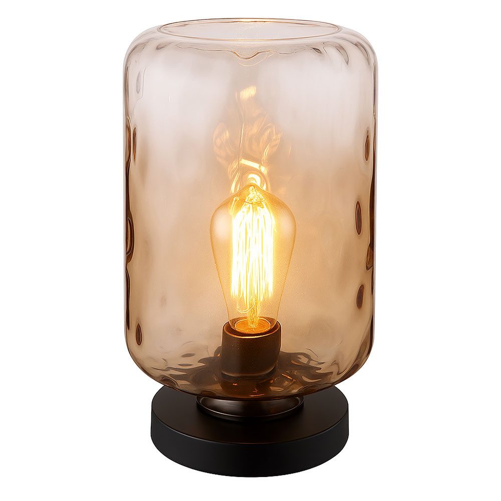 GLOBO LIGHTING LED Tischleuchte, Leuchtmittel inklusive, Warmweiß, Tischleuchte Nachttischlampe amber Schreibtischlampe