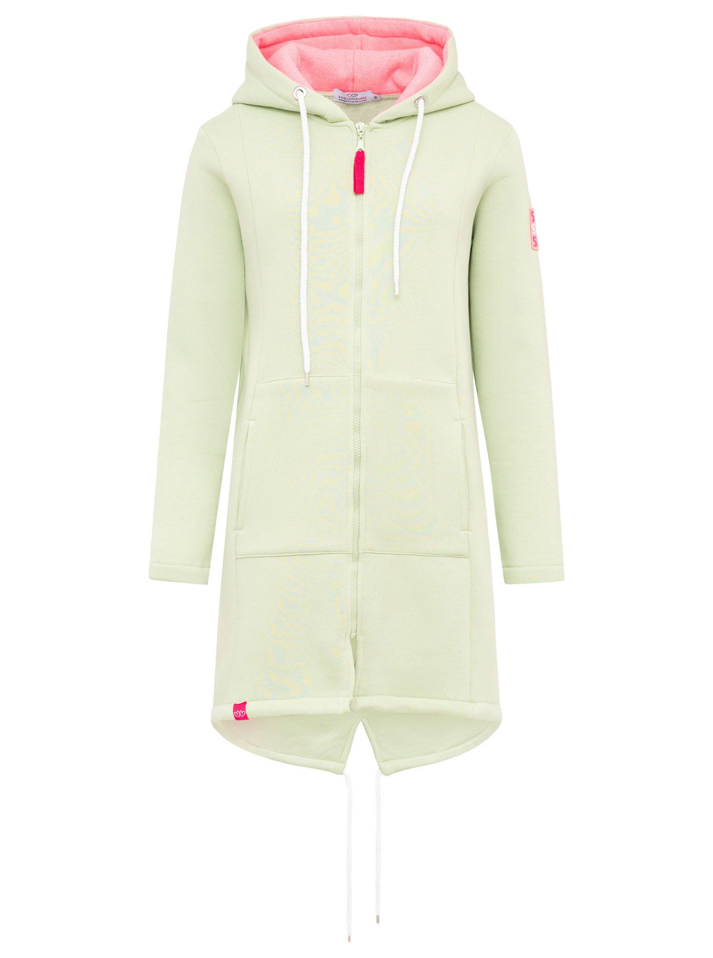 Zwillingsherz Jerseymantel "Be Positive" mit großem Stickmotiv, Taschen und günstig online kaufen