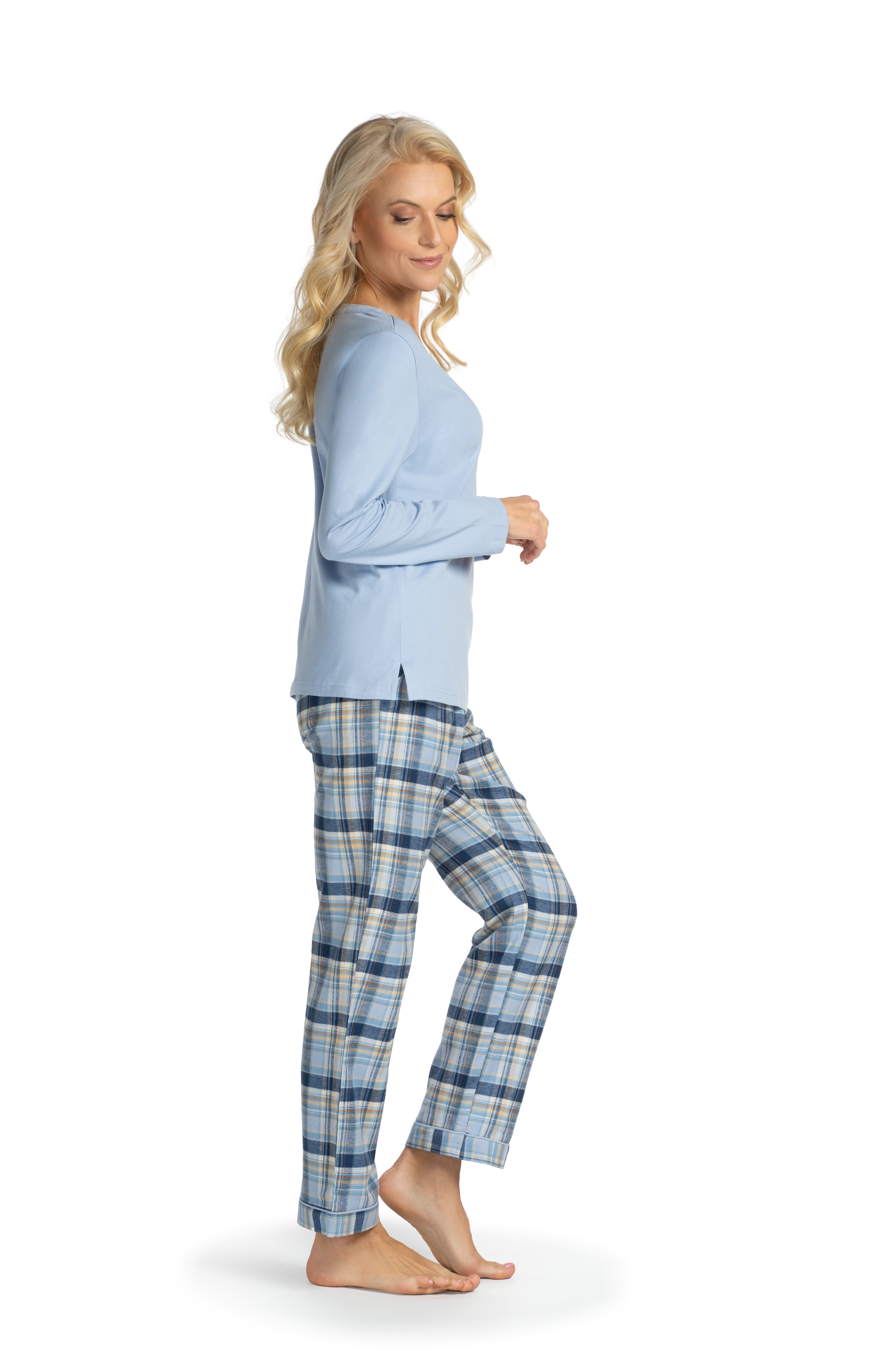 Consult-Tex Pyjama Damen Langarm Pyjama Schlafanzug DW135 (Spar Set, 1 Stück) Flanell gebürstete Hose
