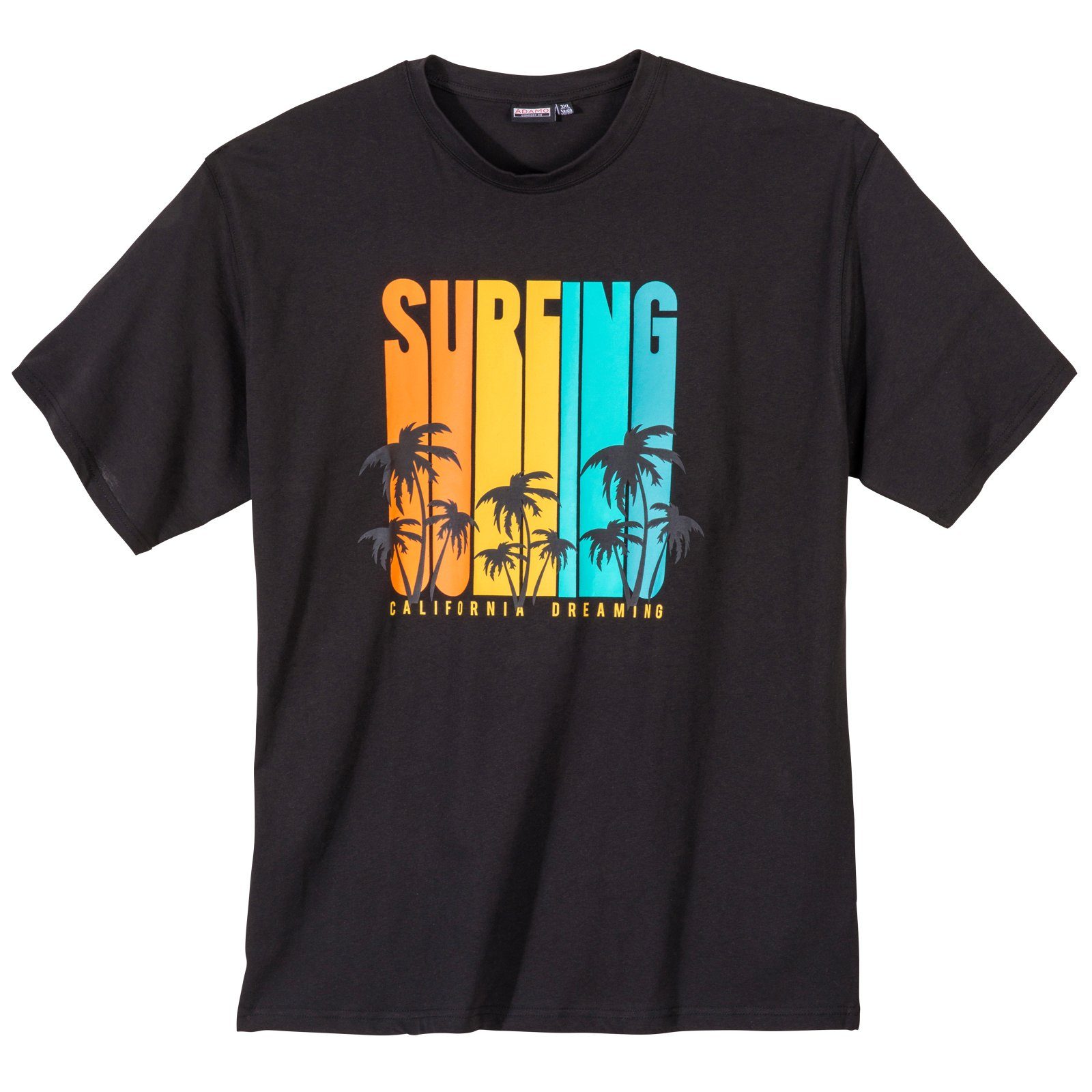 ADAMO Rundhalsshirt »Große Größen Herren T-Shirt schwarz bunter Print  Surfing Adamo« online kaufen | OTTO