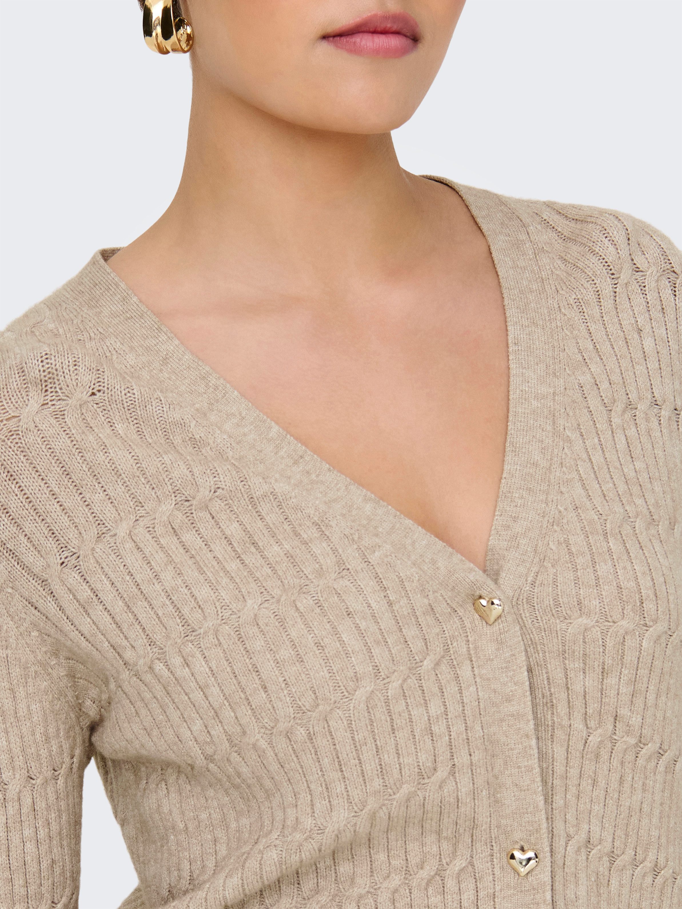 ONLY Strickjacke ONLKATIA LS CABLE V-NECK CARDIGAN CC KNT