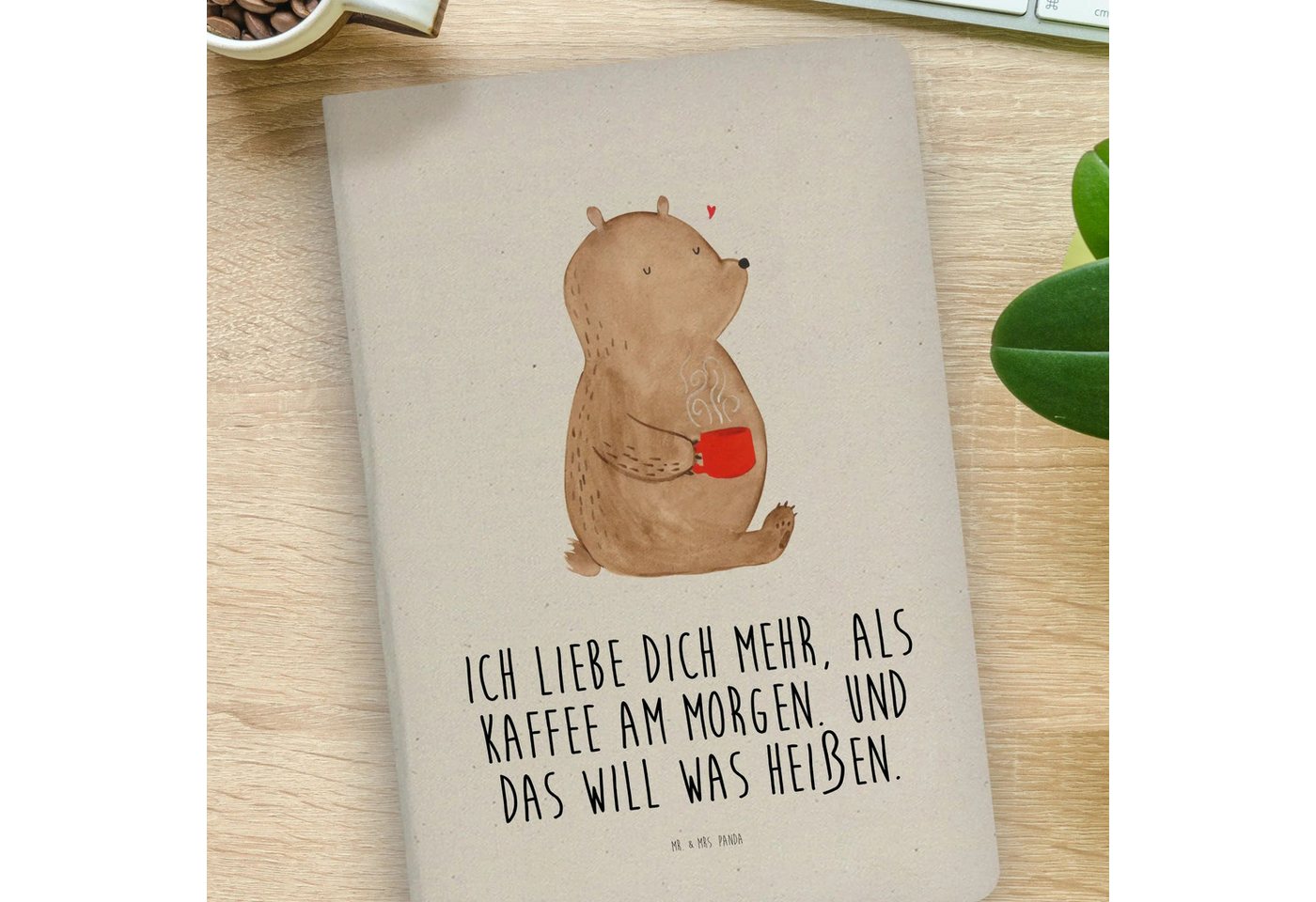 Thumbnail - Mr. & Mrs. Panda Notizbuch Bär Morgenkaffee - Transparent - Geschenk, Jahrestag, A4 Notizbuch Pu Mr. & Mrs. Panda, Bezau...