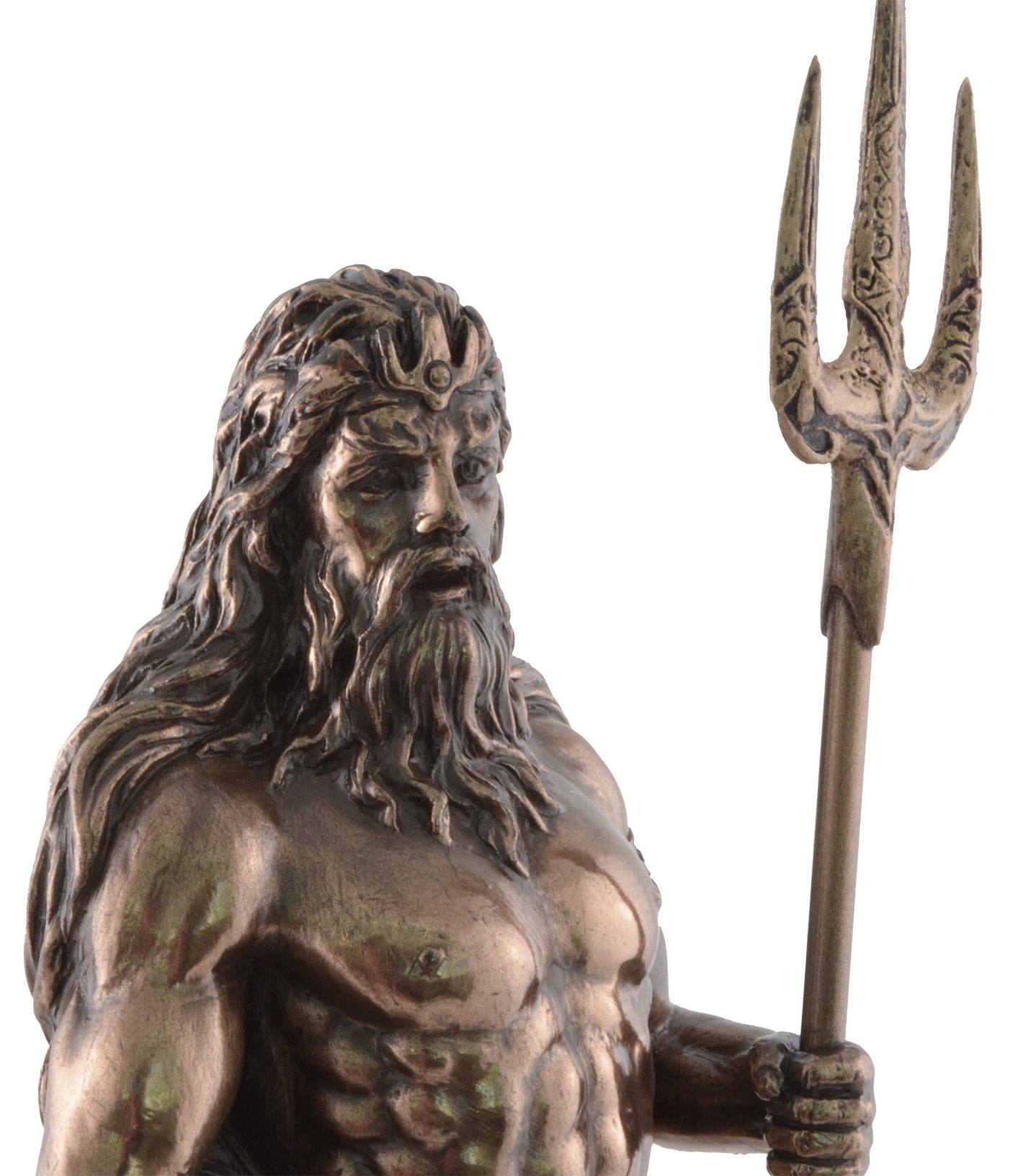 Vogler direct Gmbh Dekofigur Griechischer Veronesedesign, 8x7x18cm L/B/H ca. Poseidon, Gott Größe: bronziert/coloriert