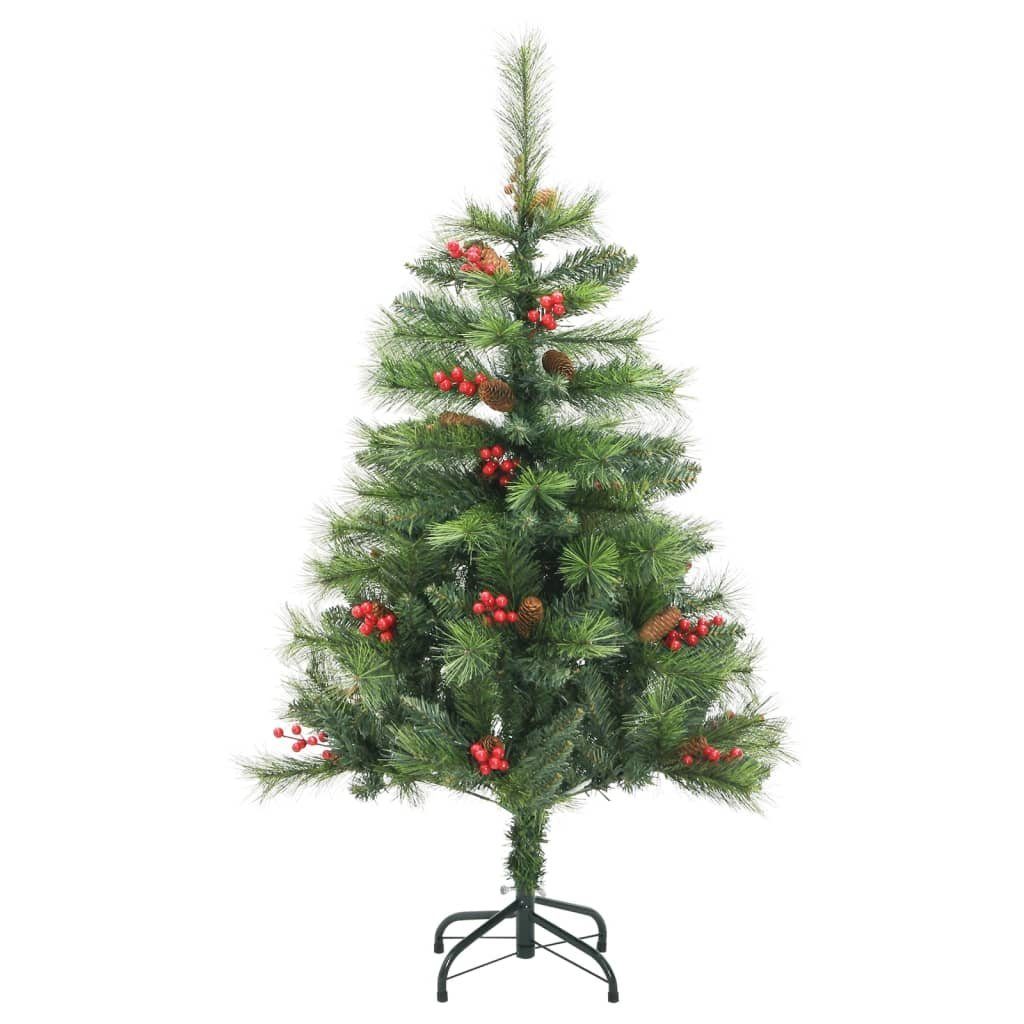 Künstlicher Weihnachtsbaum mit Beeren Klappbar Zapfen cm Weihnachtsbaum 120 Künstlicher & vidaXL