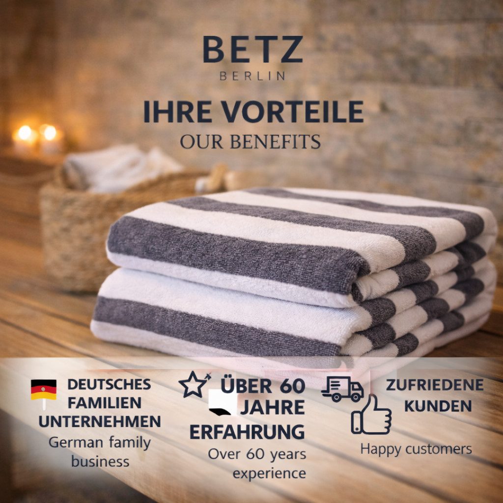 Betz Saunatuch Badetuch XXL Berlin mt Streifen Größe 70 x 180 cm, 100% Baumwolle (1-St)